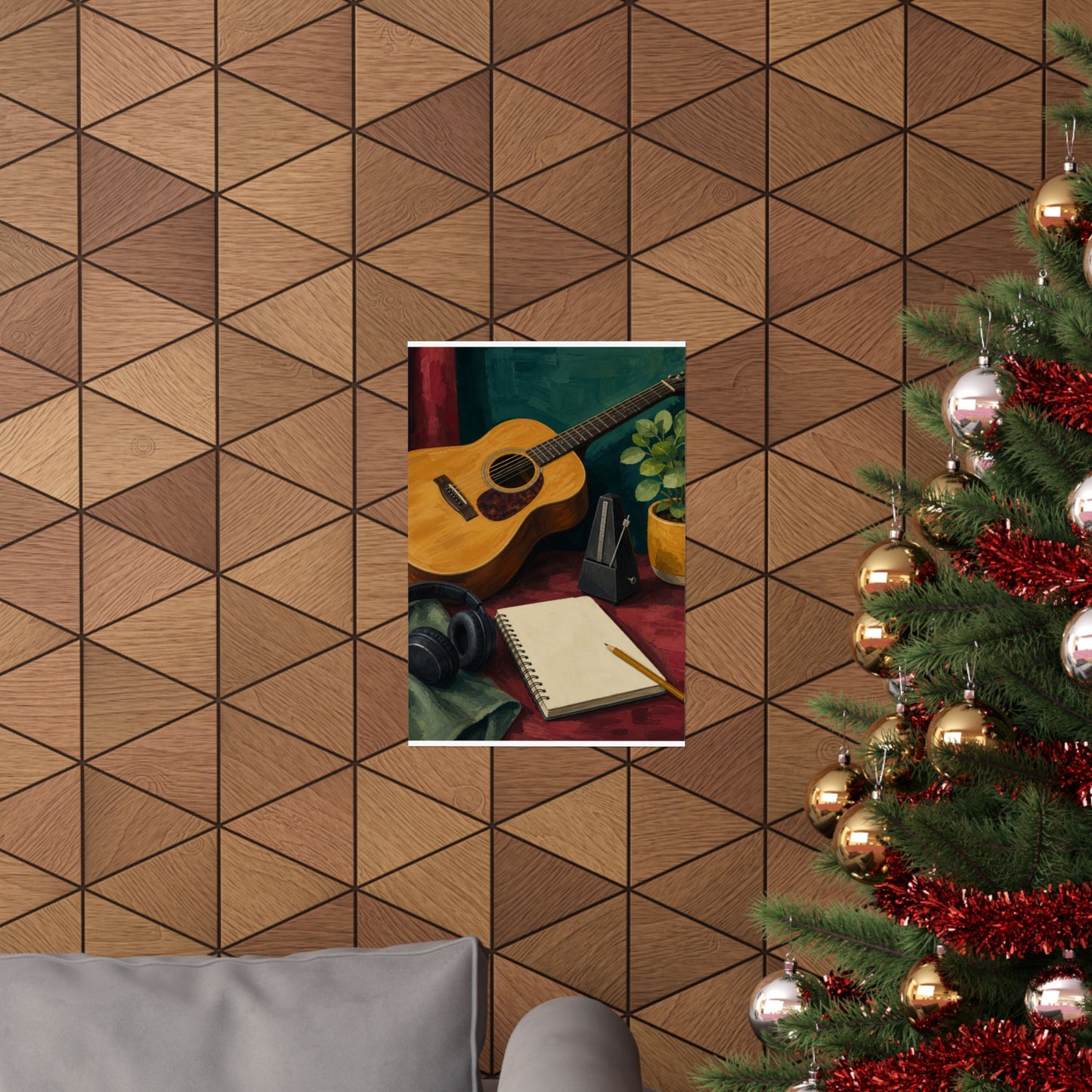 Cozy Acoustic Music Practice Art Poster