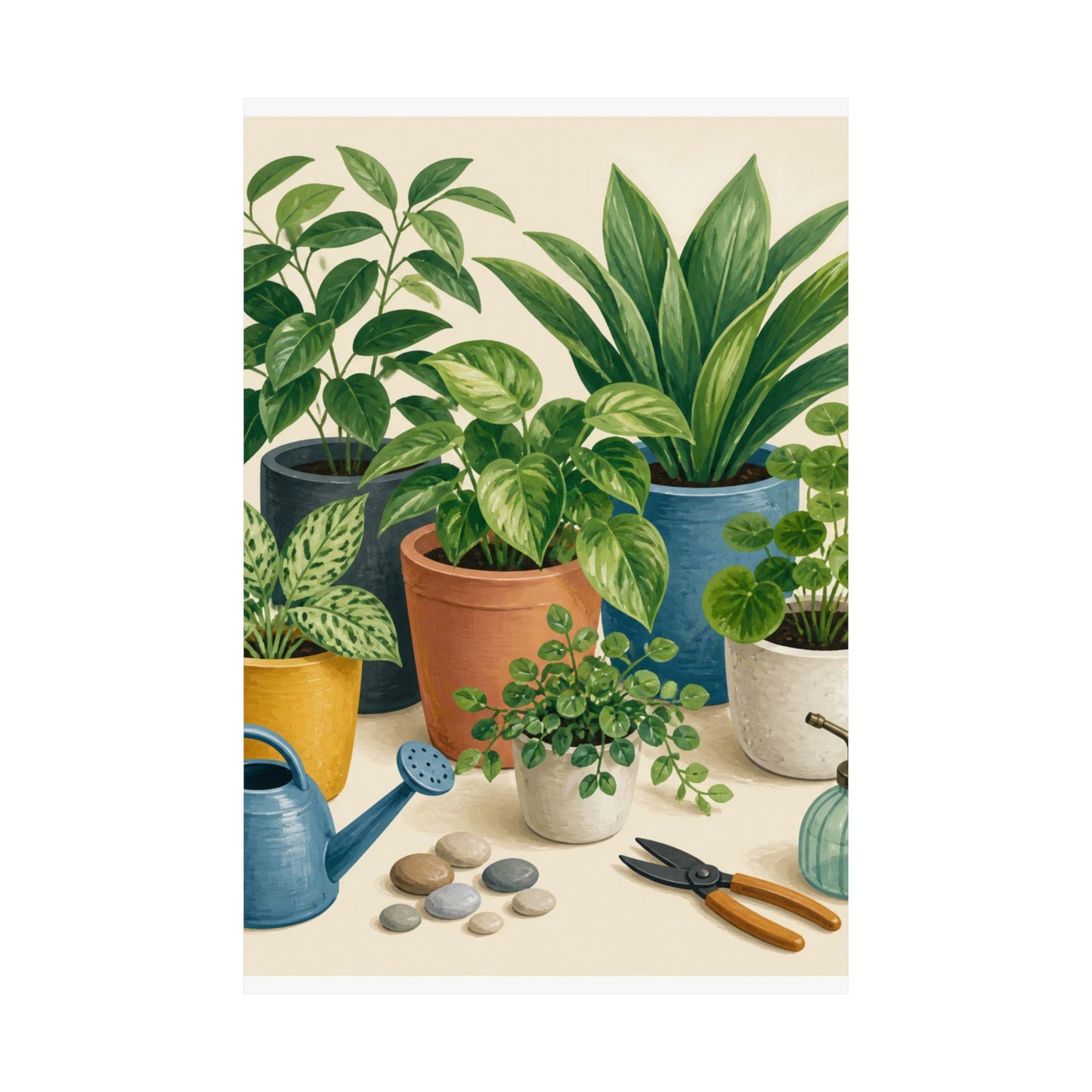 Calm Indoor Houseplant Collection Art Poster