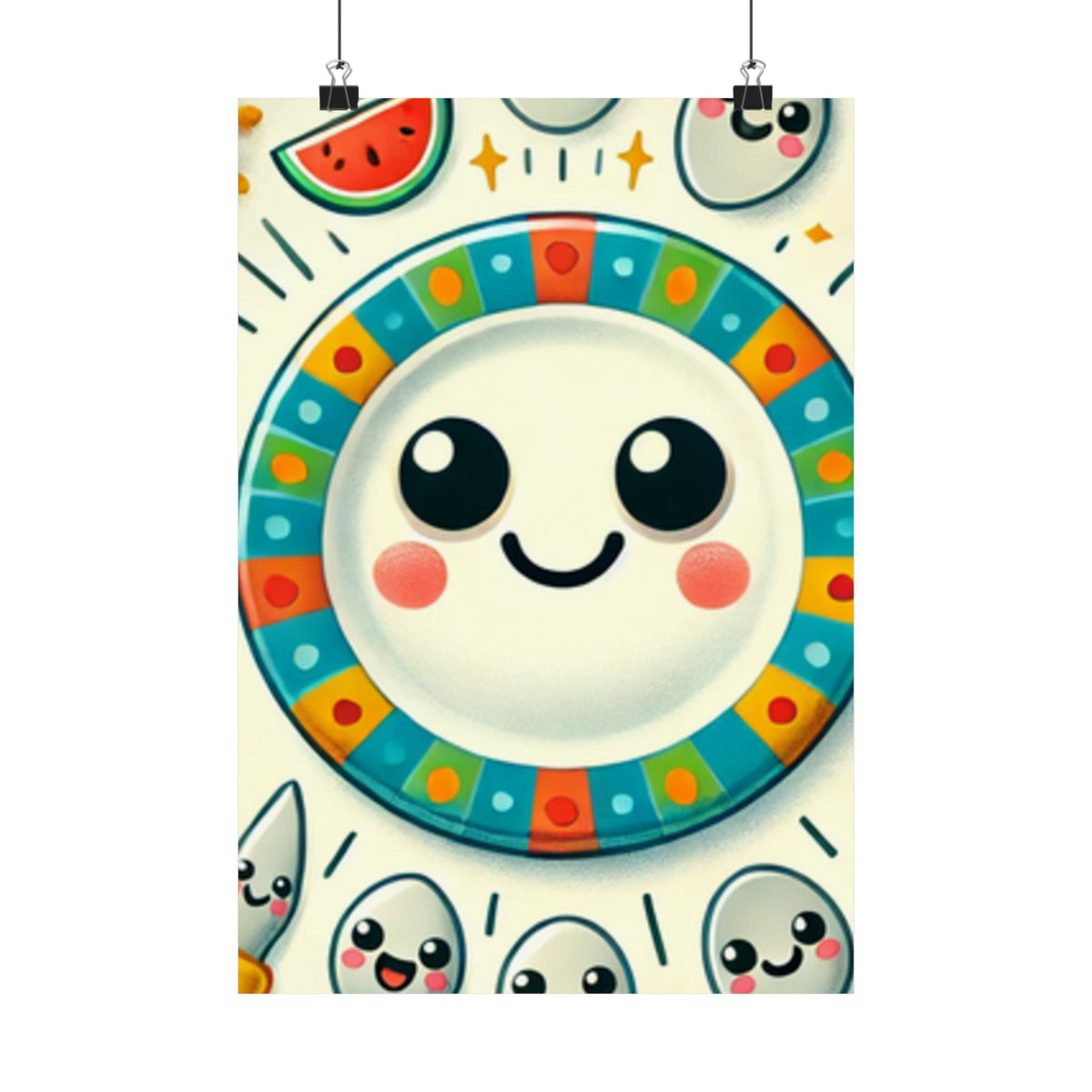 Happy Little Kitchen Club Kawaii Food Poster Kitchen Wall Art Decor