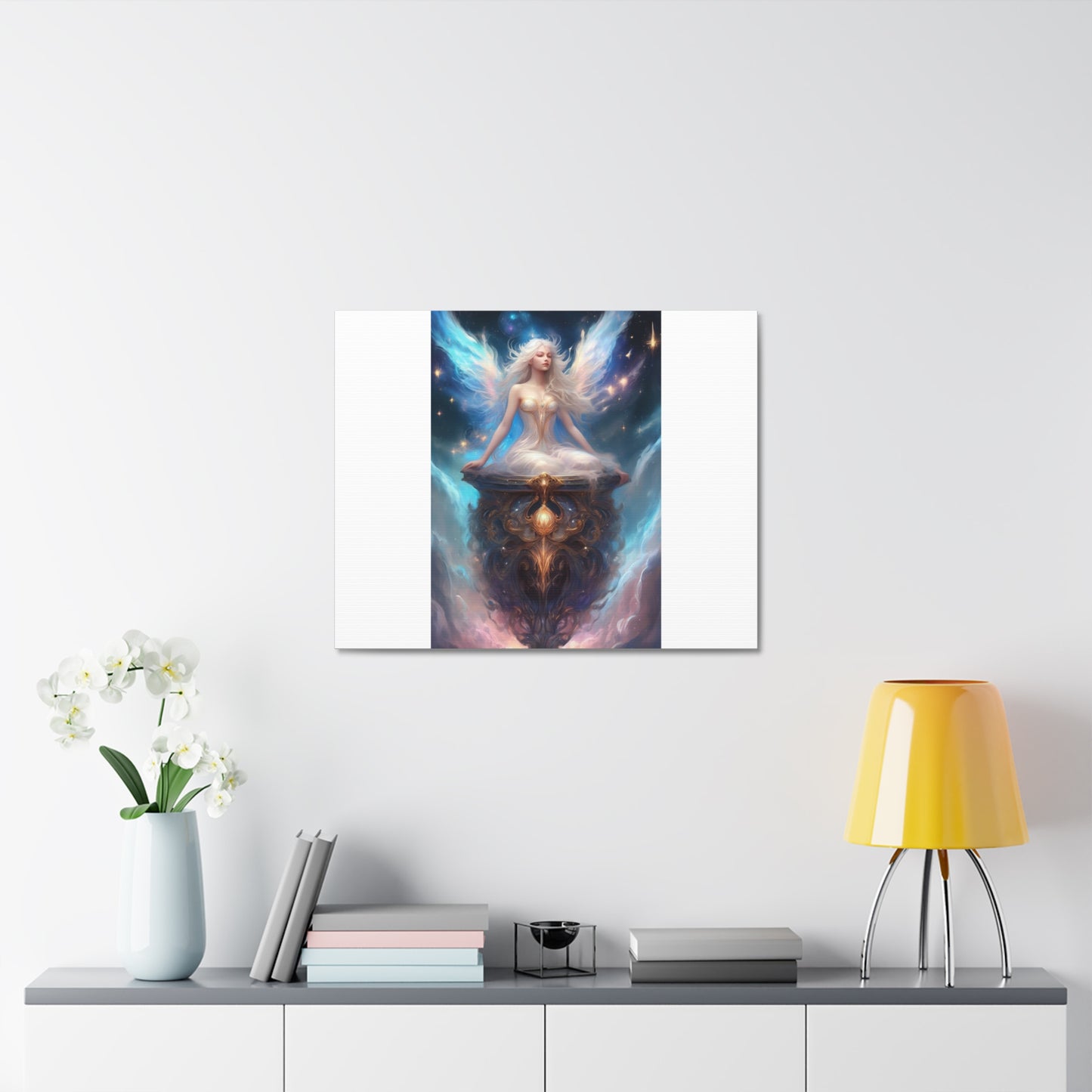 Celestial Winged Meditation Fantasy Portrait Canvas