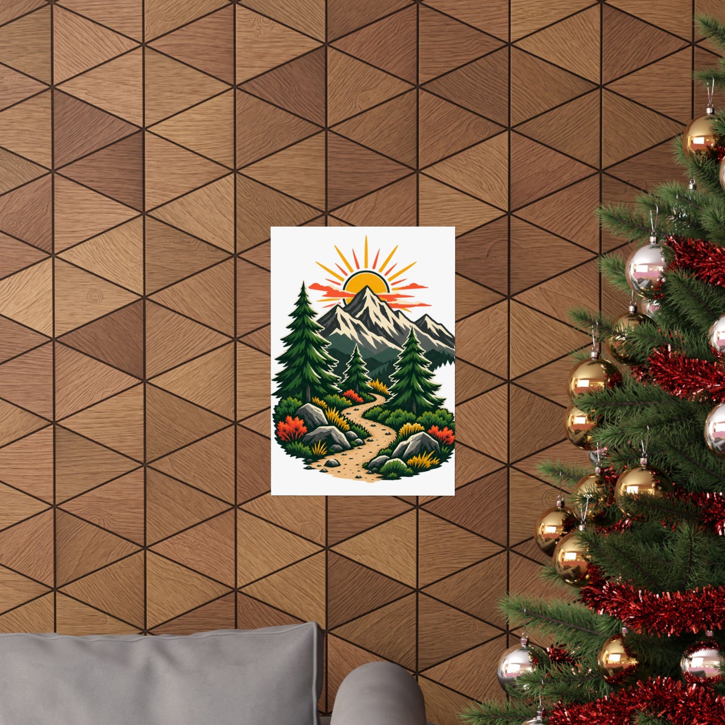Sunrise Mountain Trail Outdoor Adventure Poster