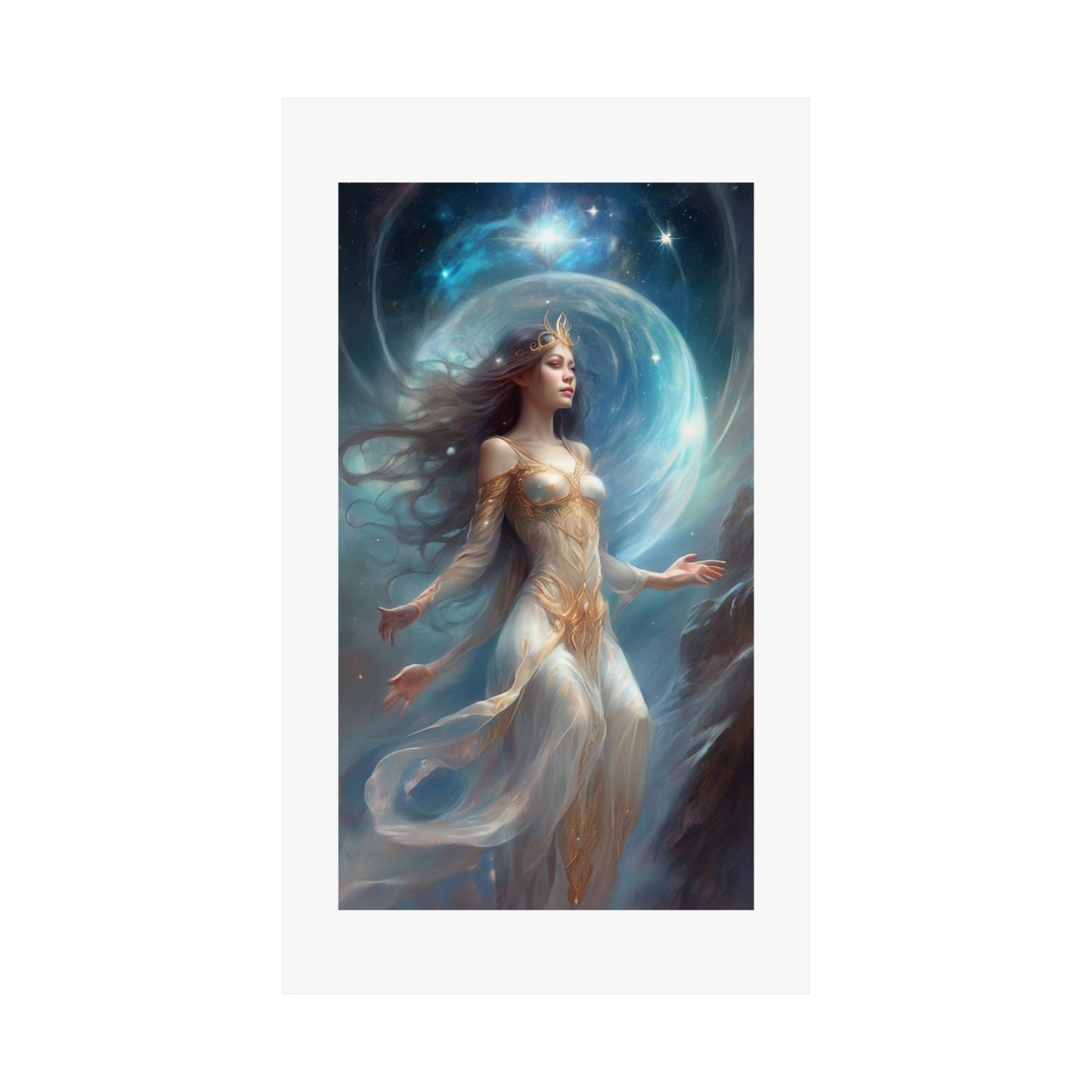 Lunar Celestial Queen Fantasy Portrait Poster