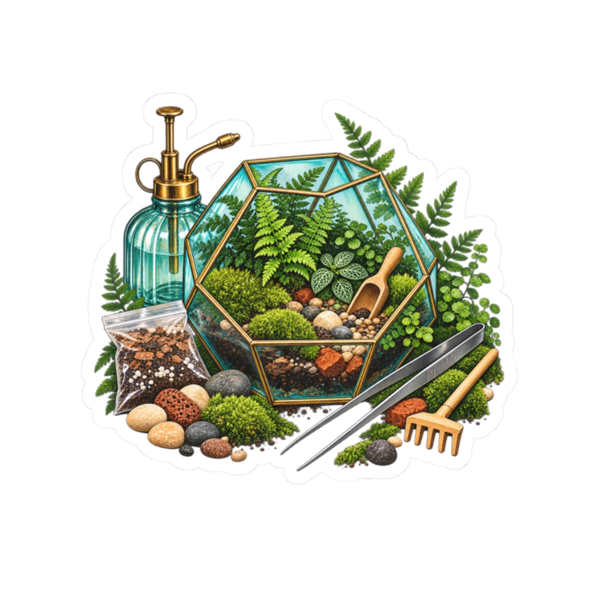 Fern Terrarium Building Workshop Sticker