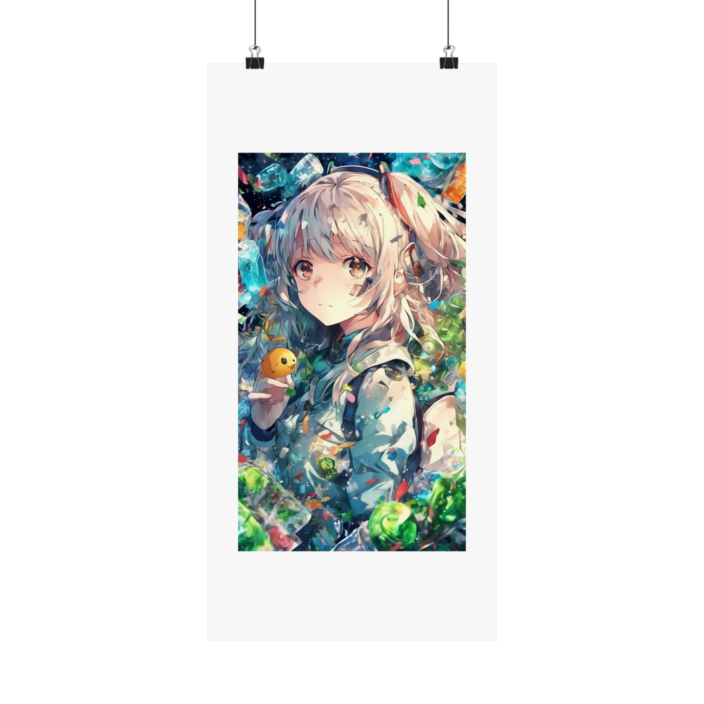 Crystal Bottle Anime Portrait Colorful Wall Poster