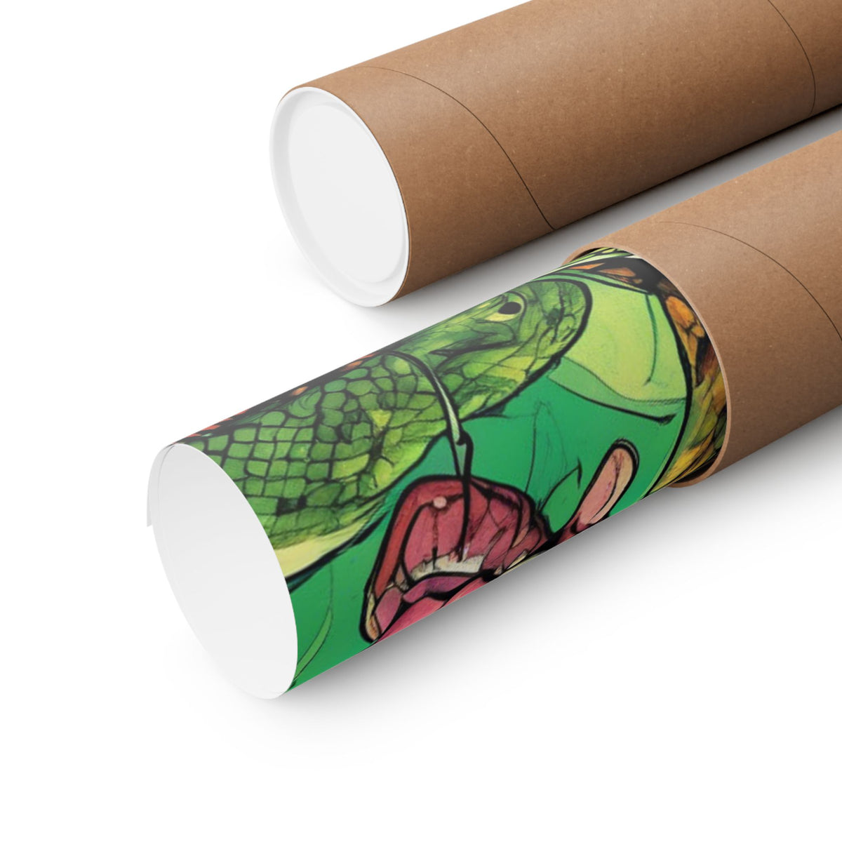 Serpent Guardian Dog Bold Fantasy Creature Art Poster
