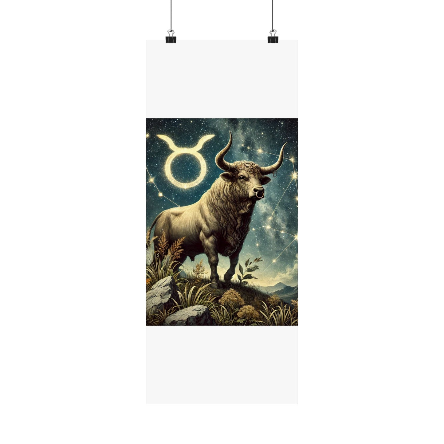 Taurus Bull Constellation Celestial Wall Art Poster