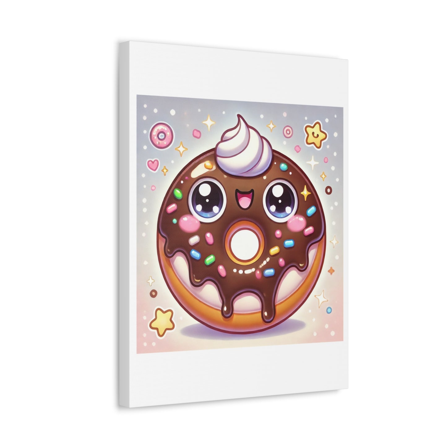 Kawaii Chocolate Donut Cute Dessert Canvas Wall Art