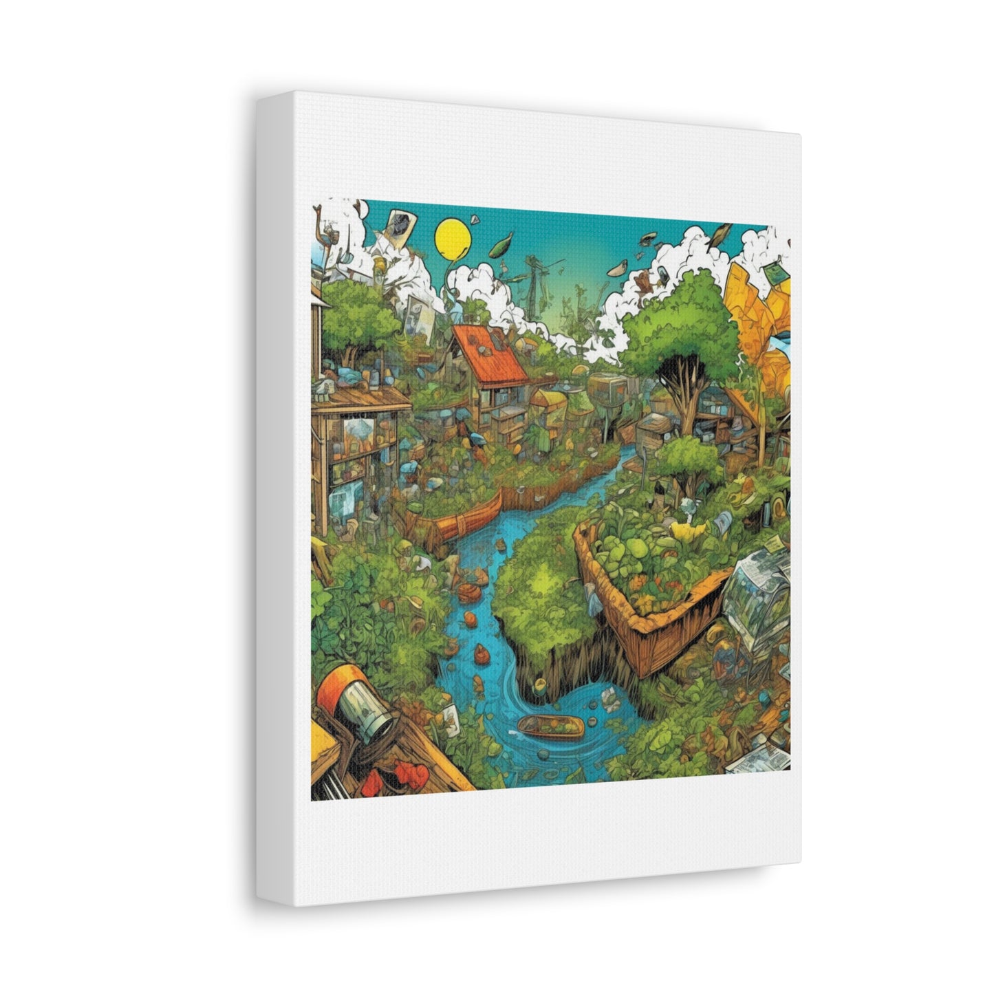 Whimsical Garden Stream Nature Gift Art Canvas