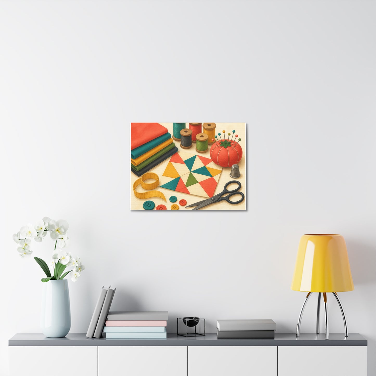 Colorful Sewing and Quilting Hobby Canvas Art