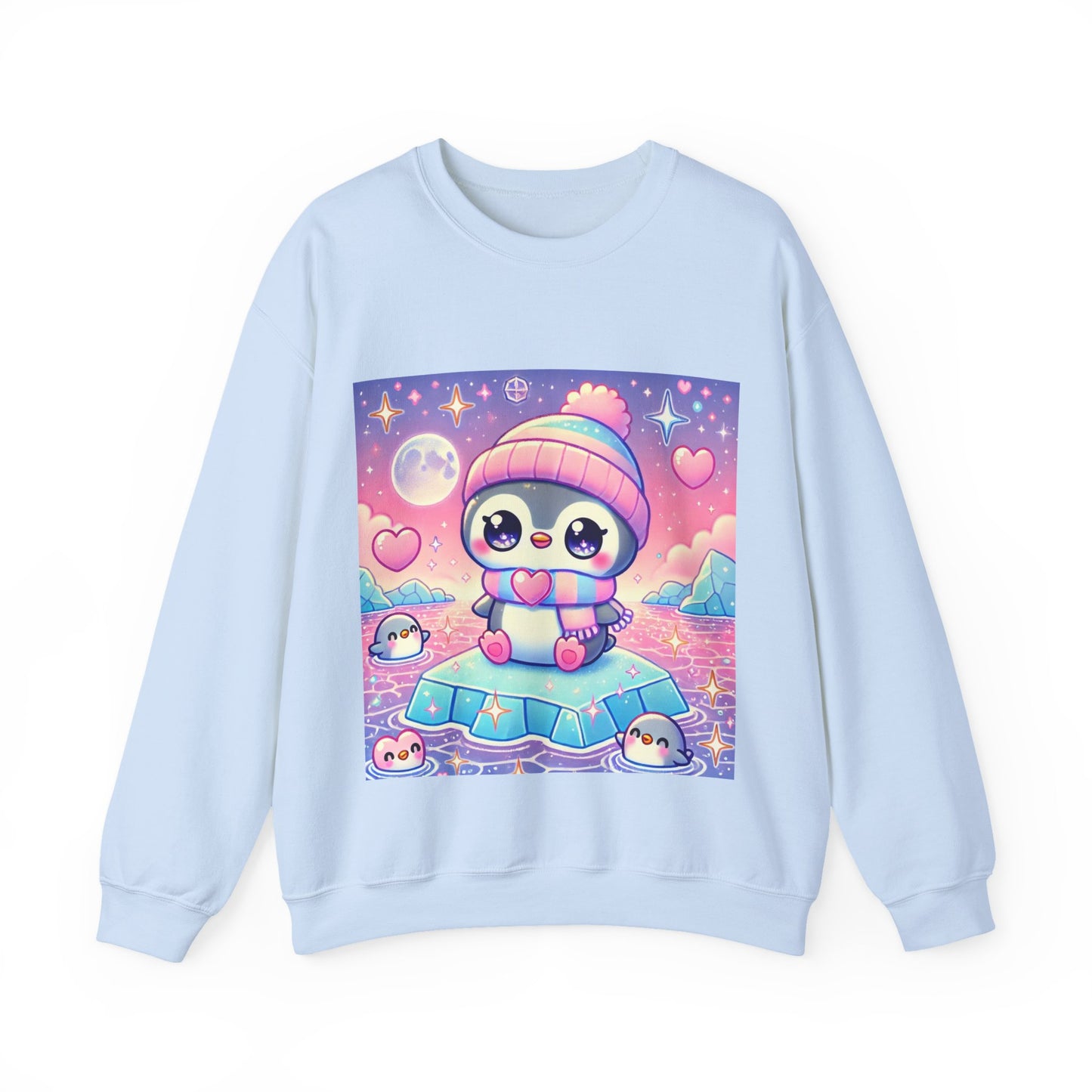 Cute Winter Penguin Ice Floe Kawaii Art Sweatshirt