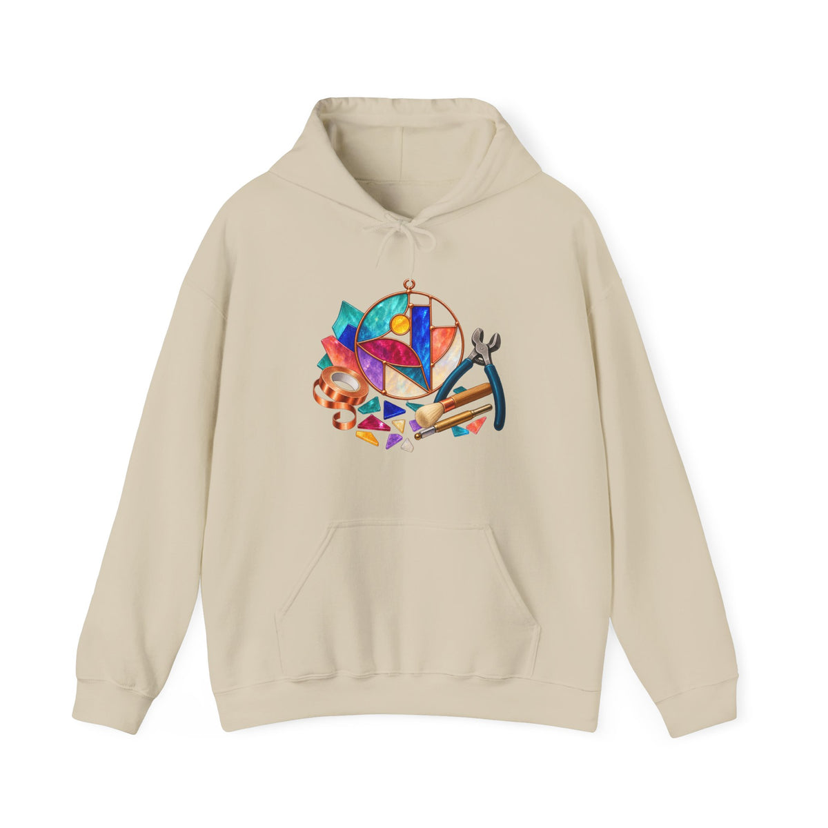 Abstract Stained Glass Suncatcher Workshop Hoodie