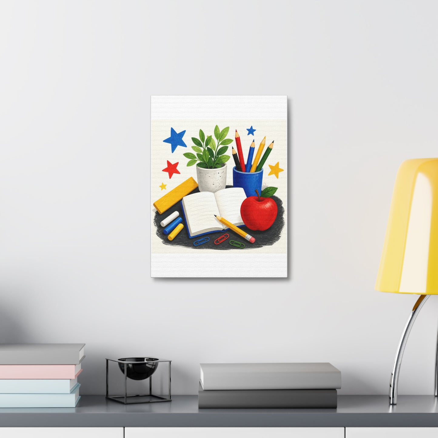 Colorful Classroom Supplies Teacher Appreciation Canvas Art