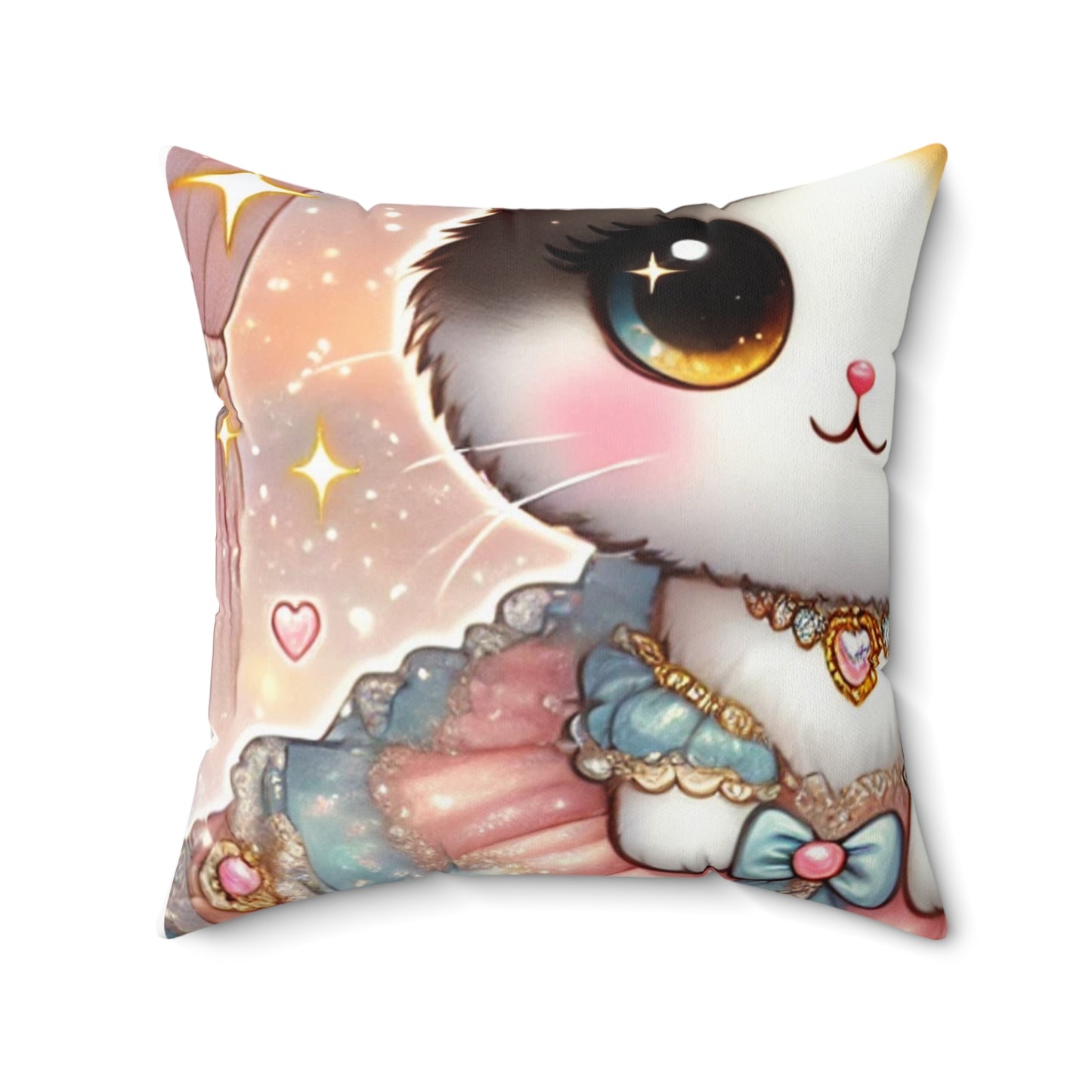 Pastel Princess Calico Cat Fantasy Decorative Pillow