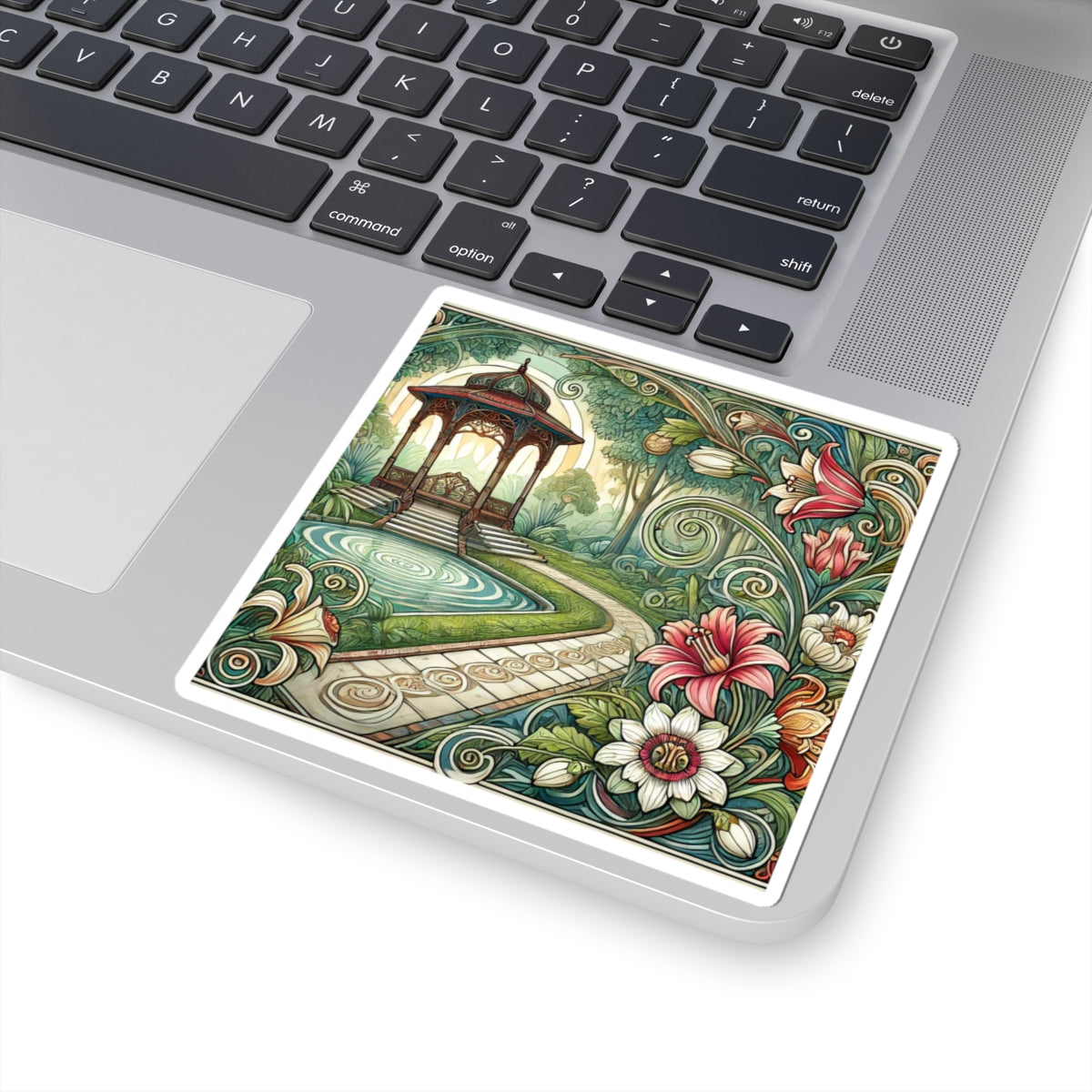Botanical Gazebo Garden Art Nouveau Sticker