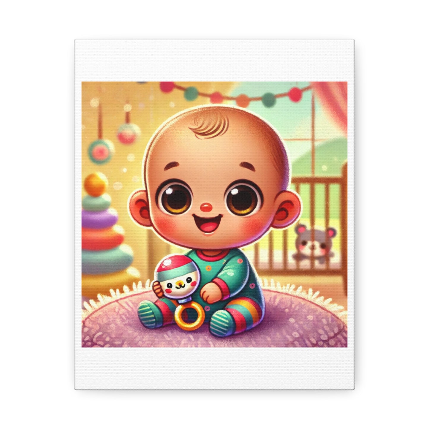 Cheerful Baby Nursery Playroom Canvas Art