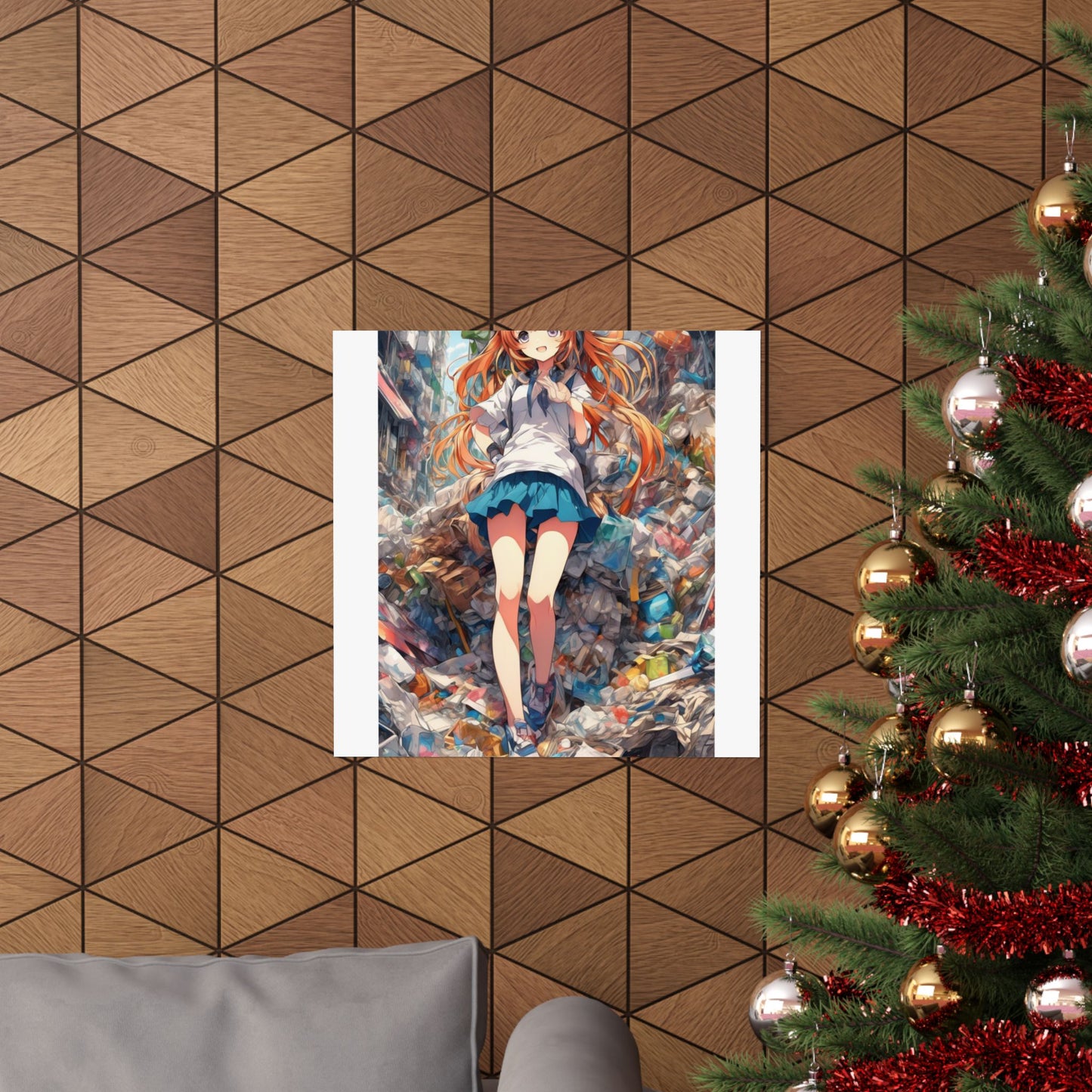Recycling Rescue Anime Heroine Eco Street Art Poster