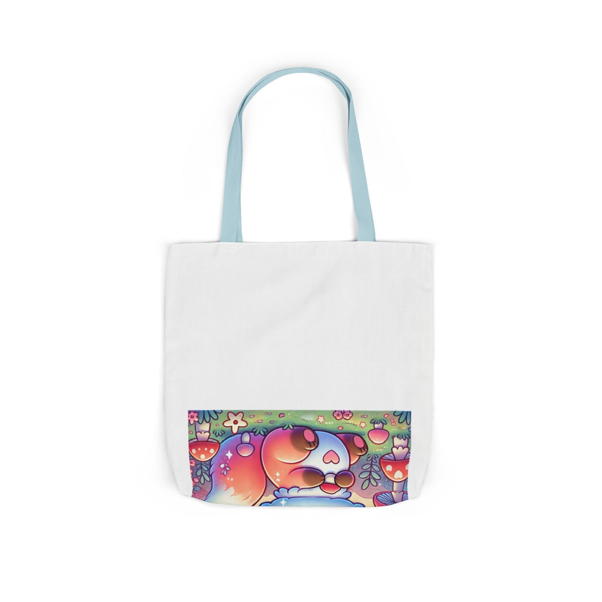 Pastel Woodland Fox Mushroom Kawaii Canvas Tote Bag