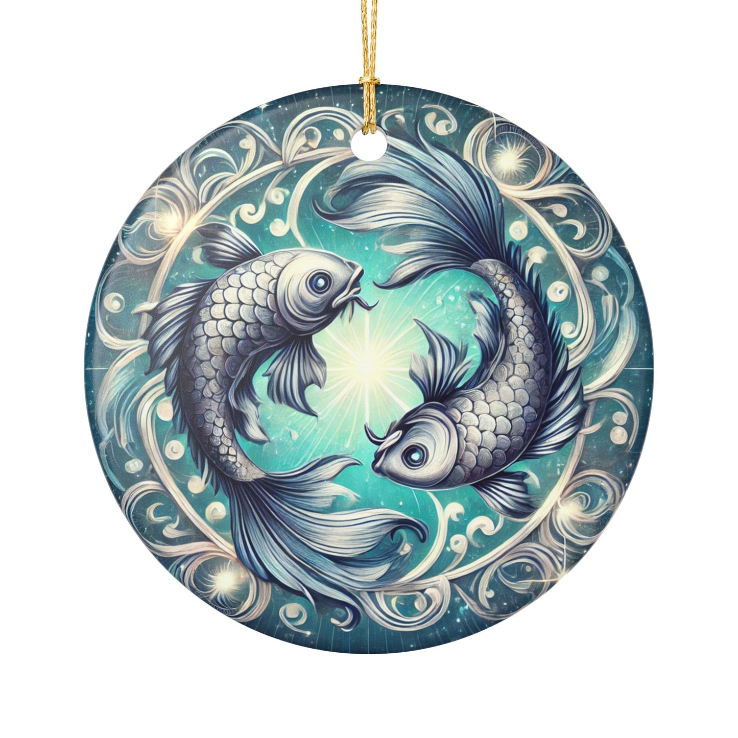 Pisces Zodiac Sign Christmas Ornament - Festive Astrology Decor with Pisces Symbol & Constellation - Perfect Holiday Gift!