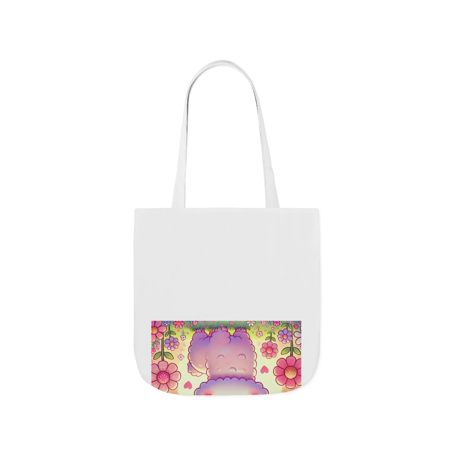 Pastel Floral Alpaca Garden Kawaii Canvas Tote Bag