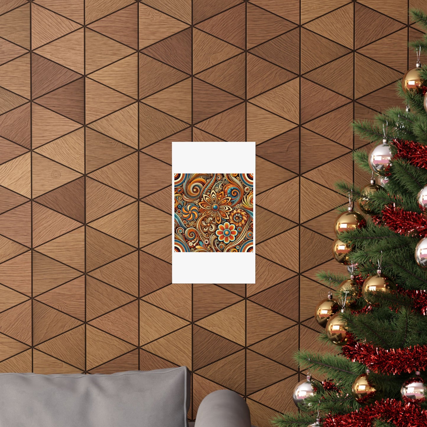 Ornate Abstract Floral Paisley Pattern Poster