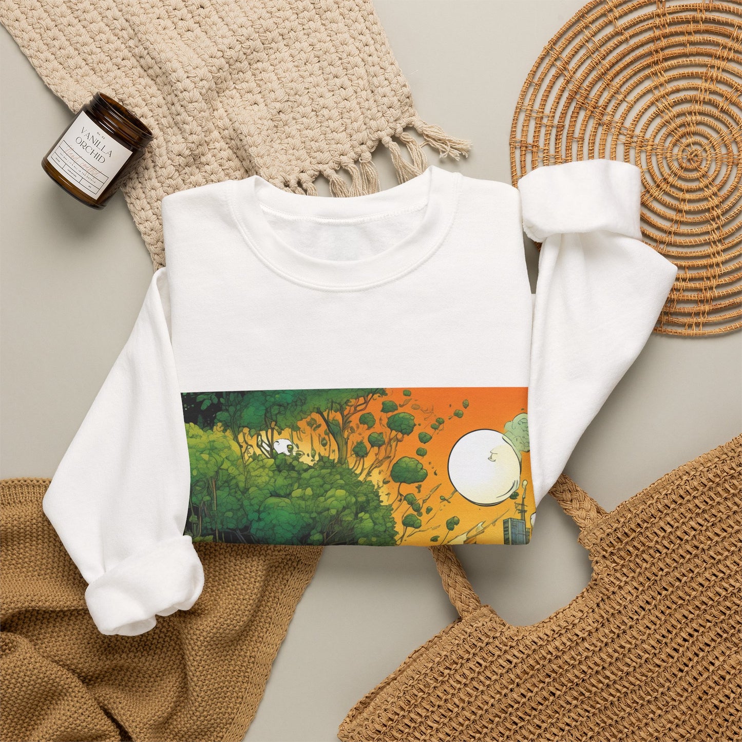 Cottage Road Landscape Nature Gift Art Sweatshirt