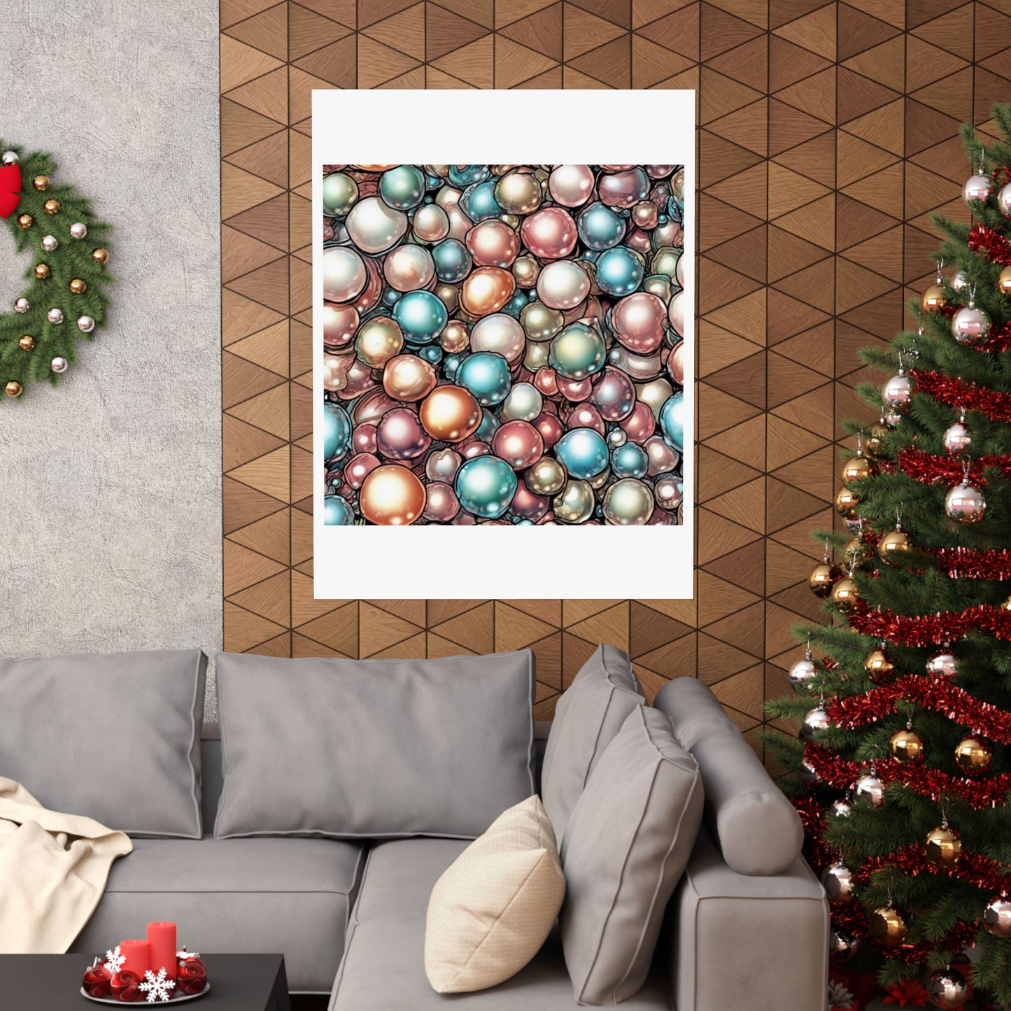 Rainbow Pearl Marble Abstract Gift Art Poster