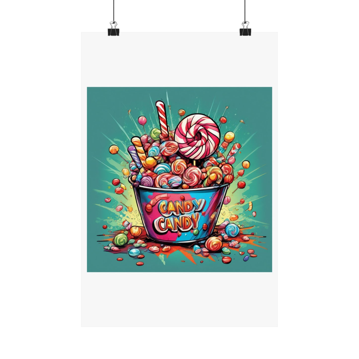 Holiday Candy Bucket Sweets Gift Art Poster