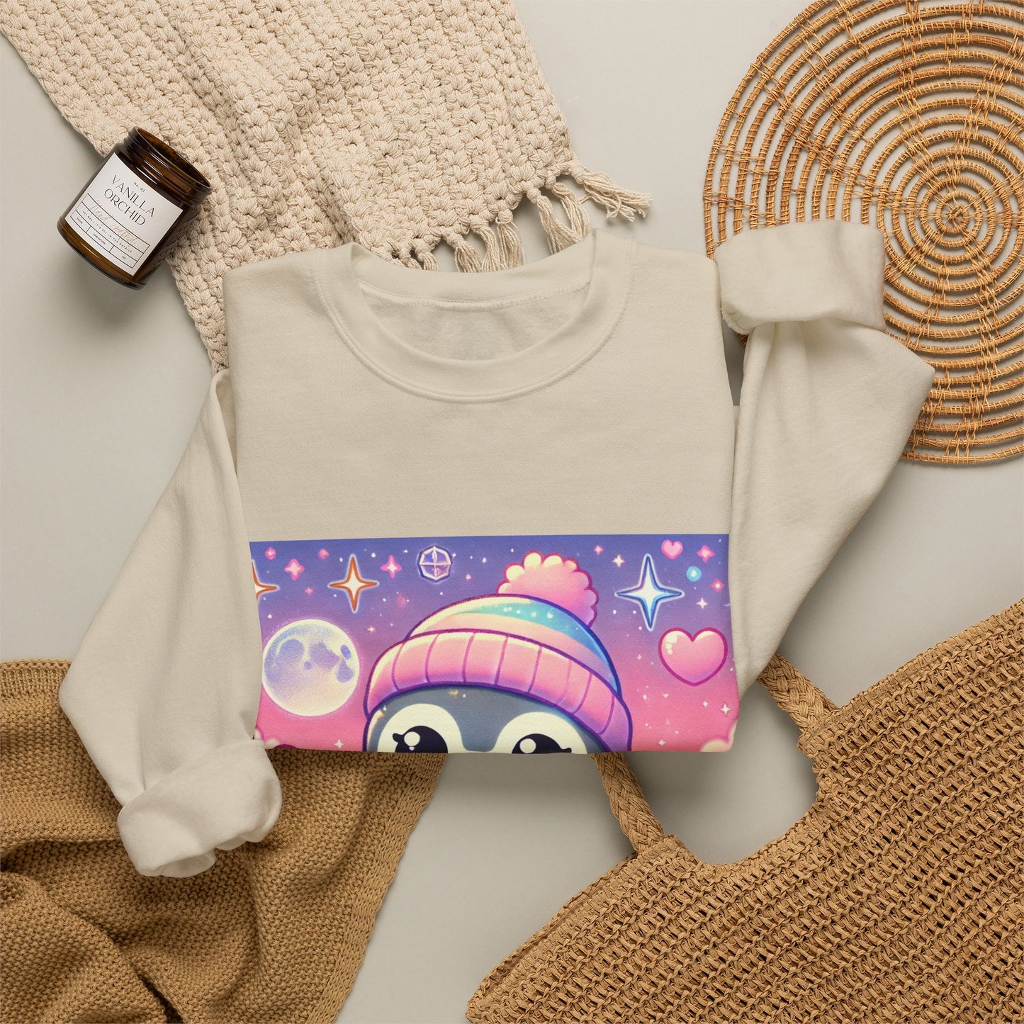 Cute Winter Penguin Ice Floe Kawaii Art Sweatshirt