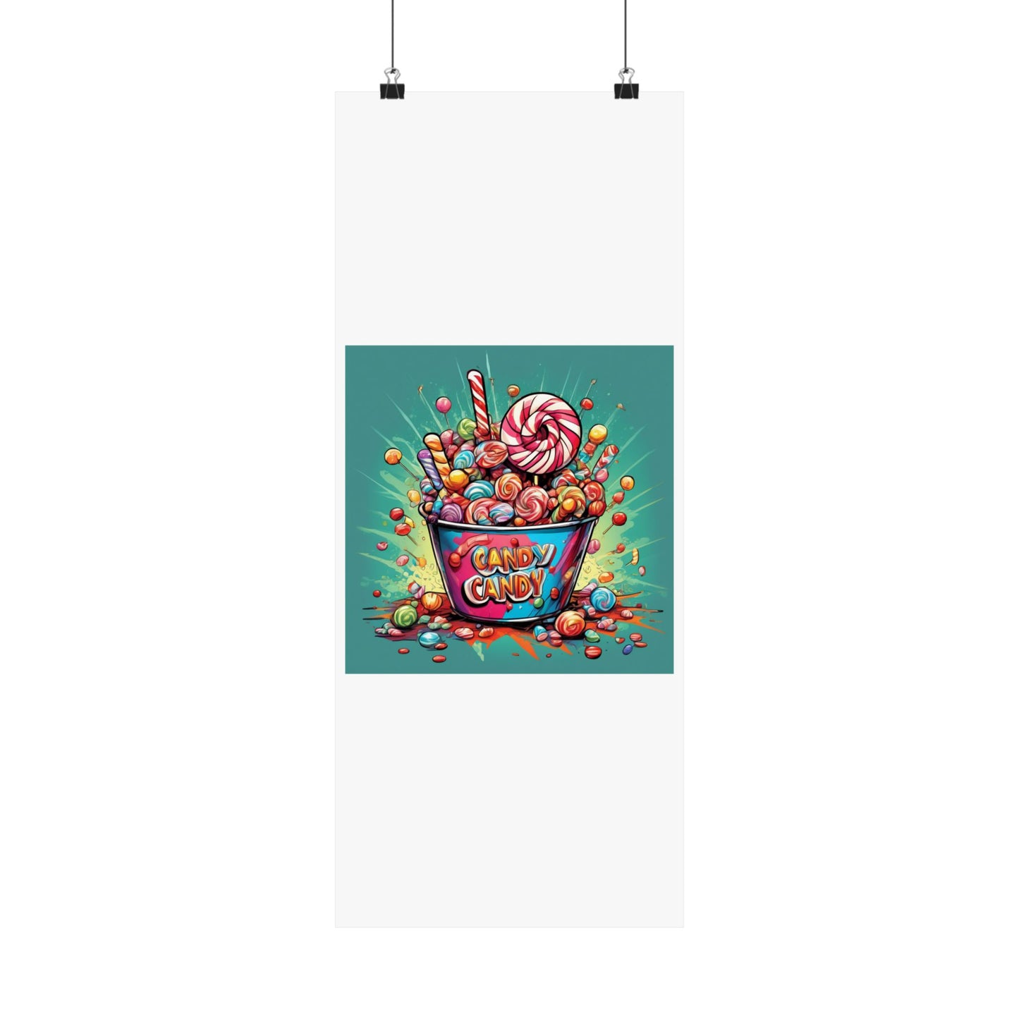 Holiday Candy Bucket Sweets Gift Art Poster