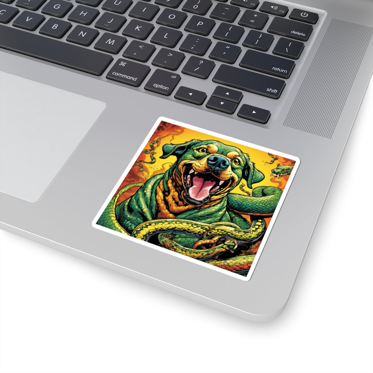 Surreal Serpent Hound Dark Fantasy Creature Sticker