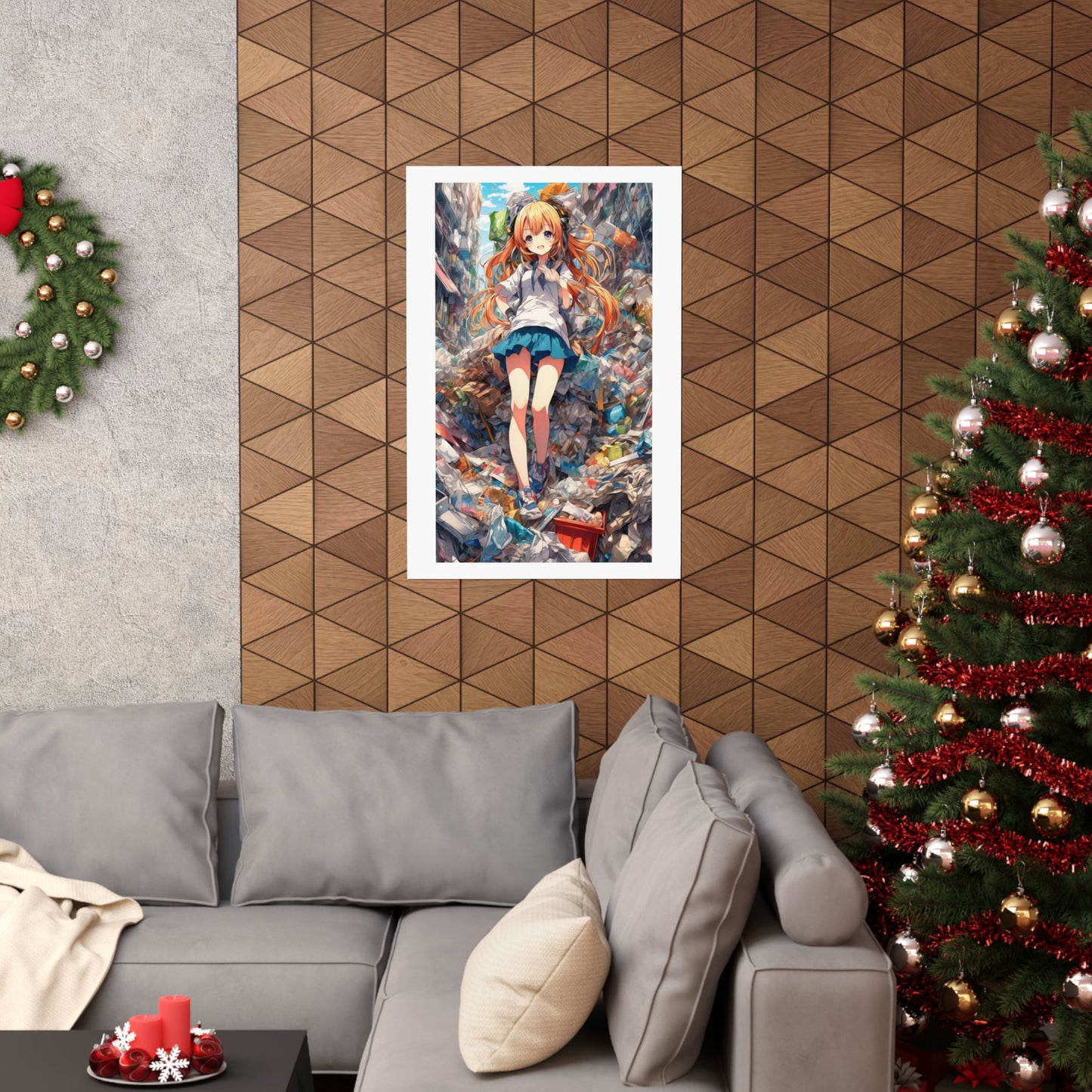 Recycling Rescue Anime Heroine Eco Street Art Poster