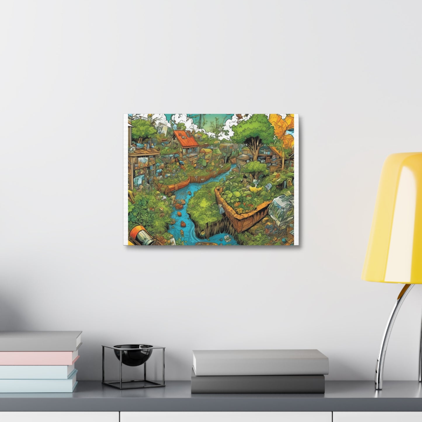 Whimsical Garden Stream Nature Gift Art Canvas