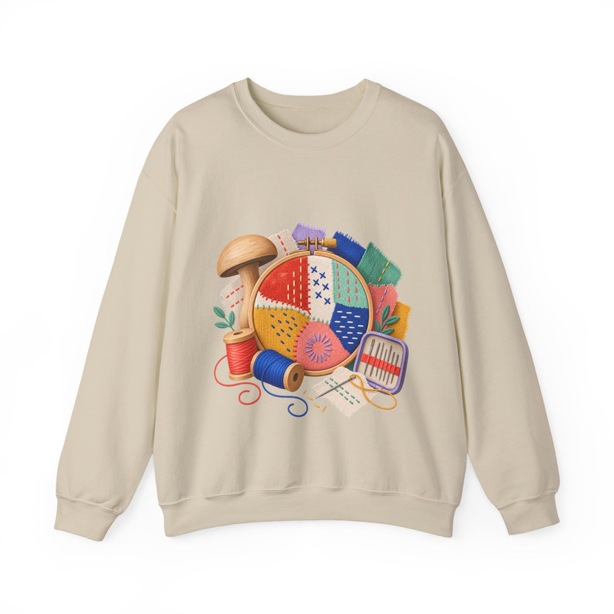 Colorful Visible Mending Workshop Sweatshirt