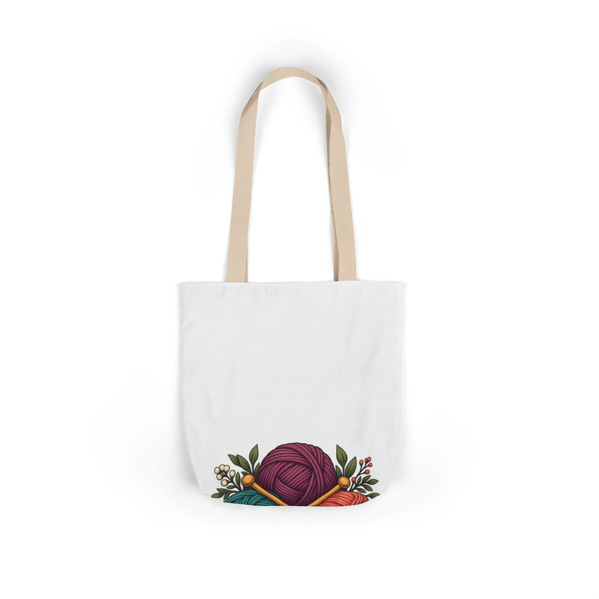 Retro Yarn and Knitting Botanical Art Tote Bag