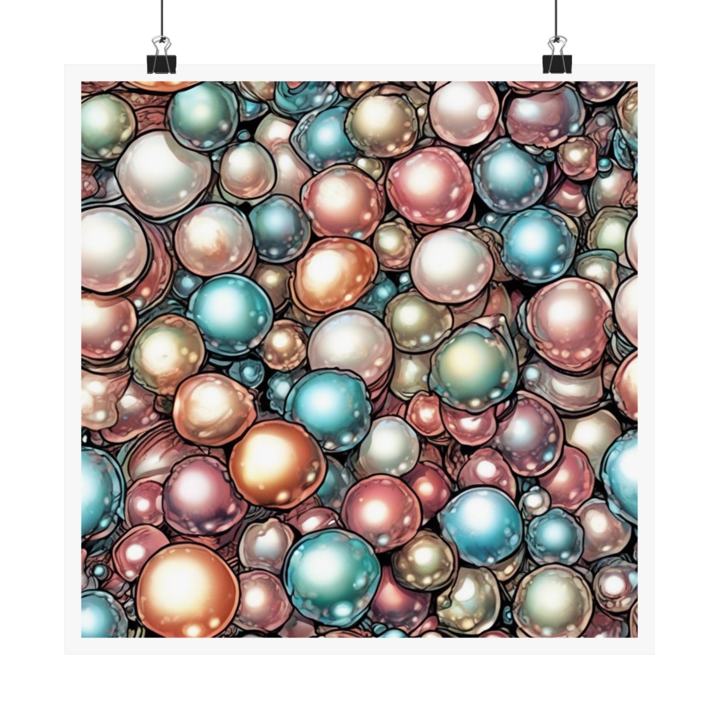Rainbow Pearl Marble Abstract Gift Art Poster