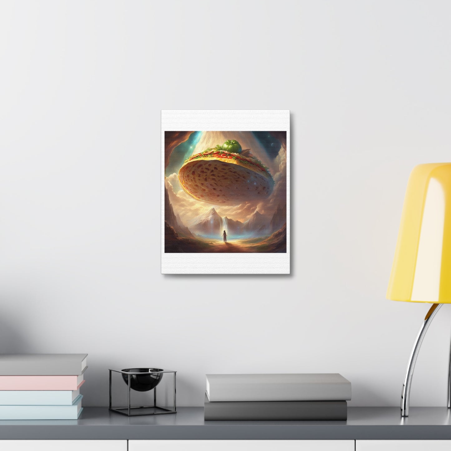 Cosmic Taco UFO Surreal Food Fantasy Art Canvas