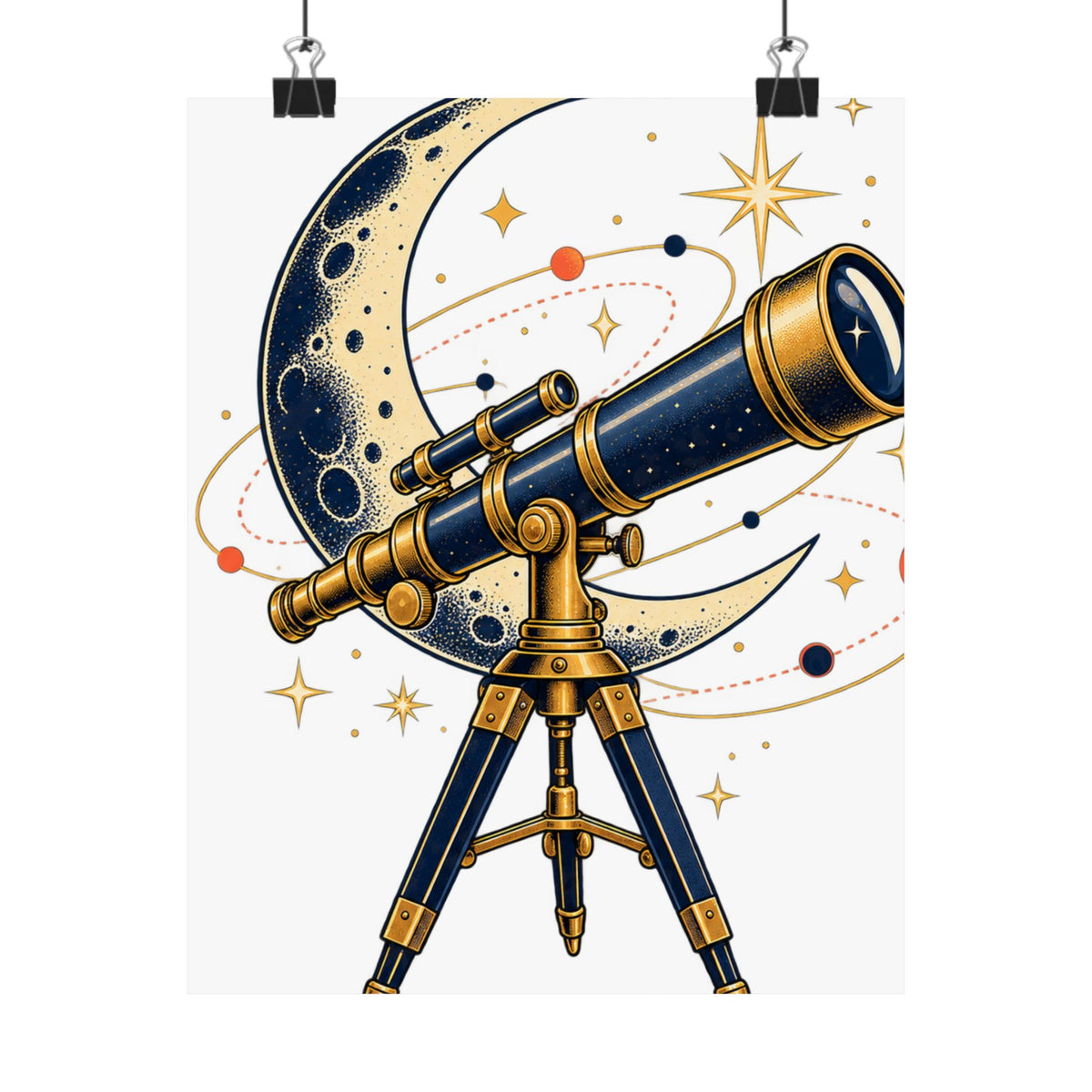 Vintage Telescope Celestial Astronomy Poster