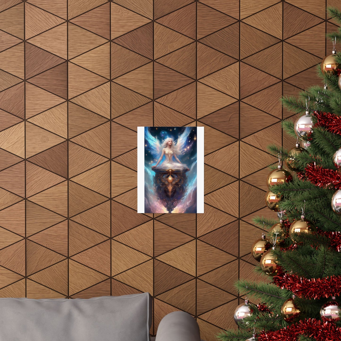 Celestial Winged Meditation Fantasy Portrait Poster