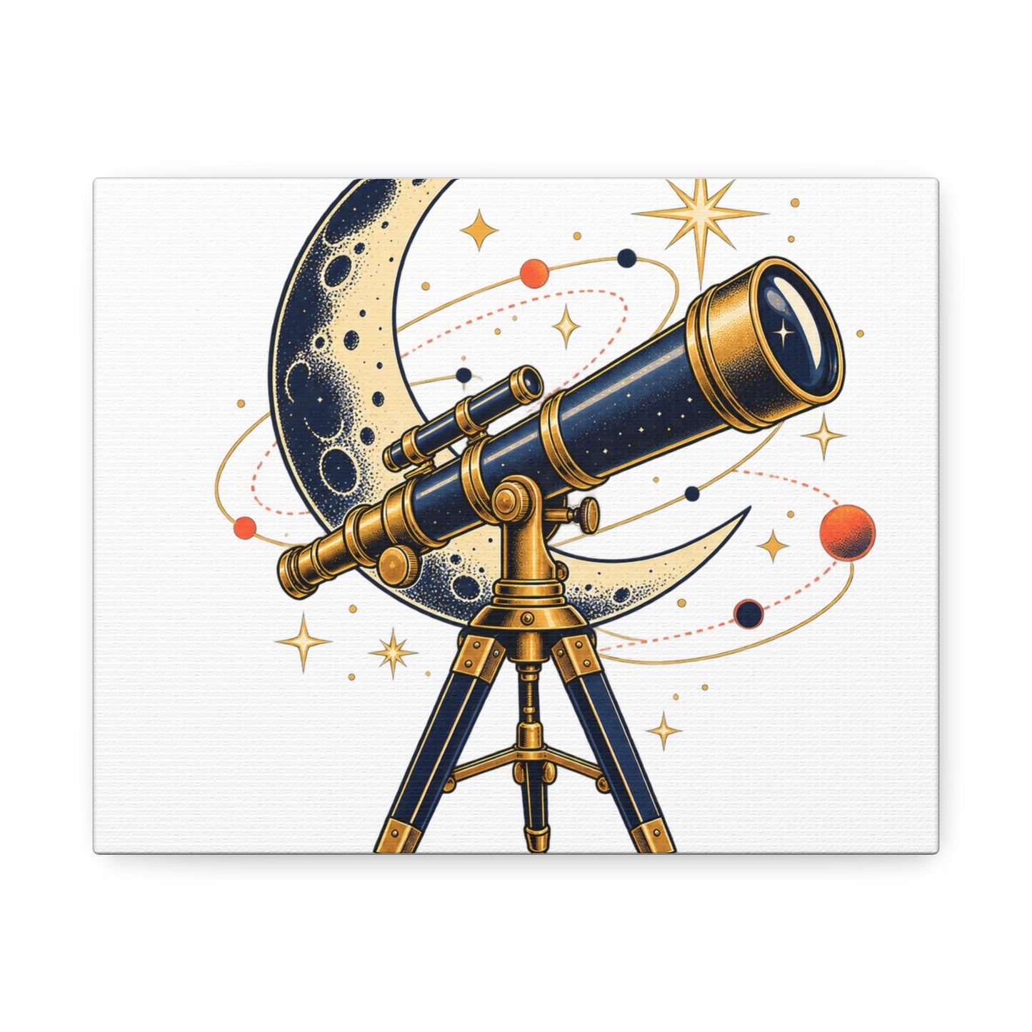 Vintage Telescope Celestial Astronomy Canvas