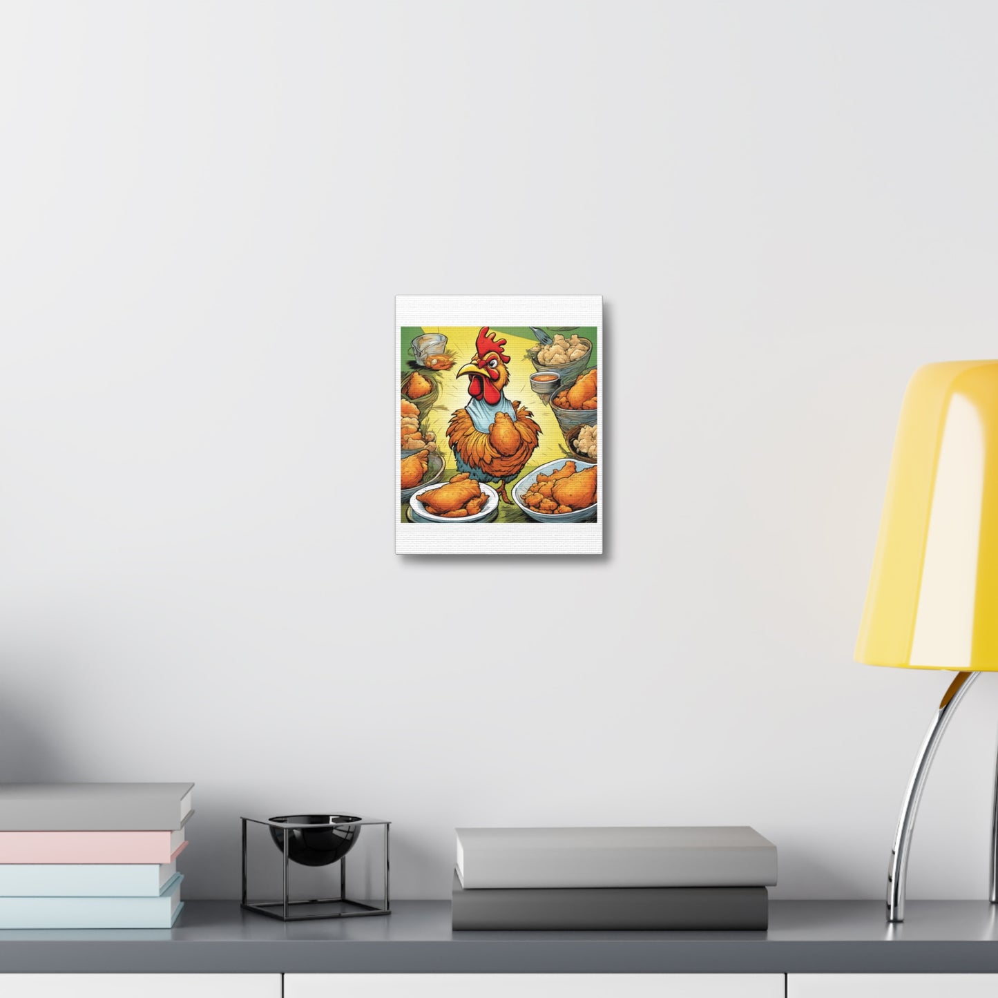 Funny Chicken Fried Food Comfort Food Art Canvas