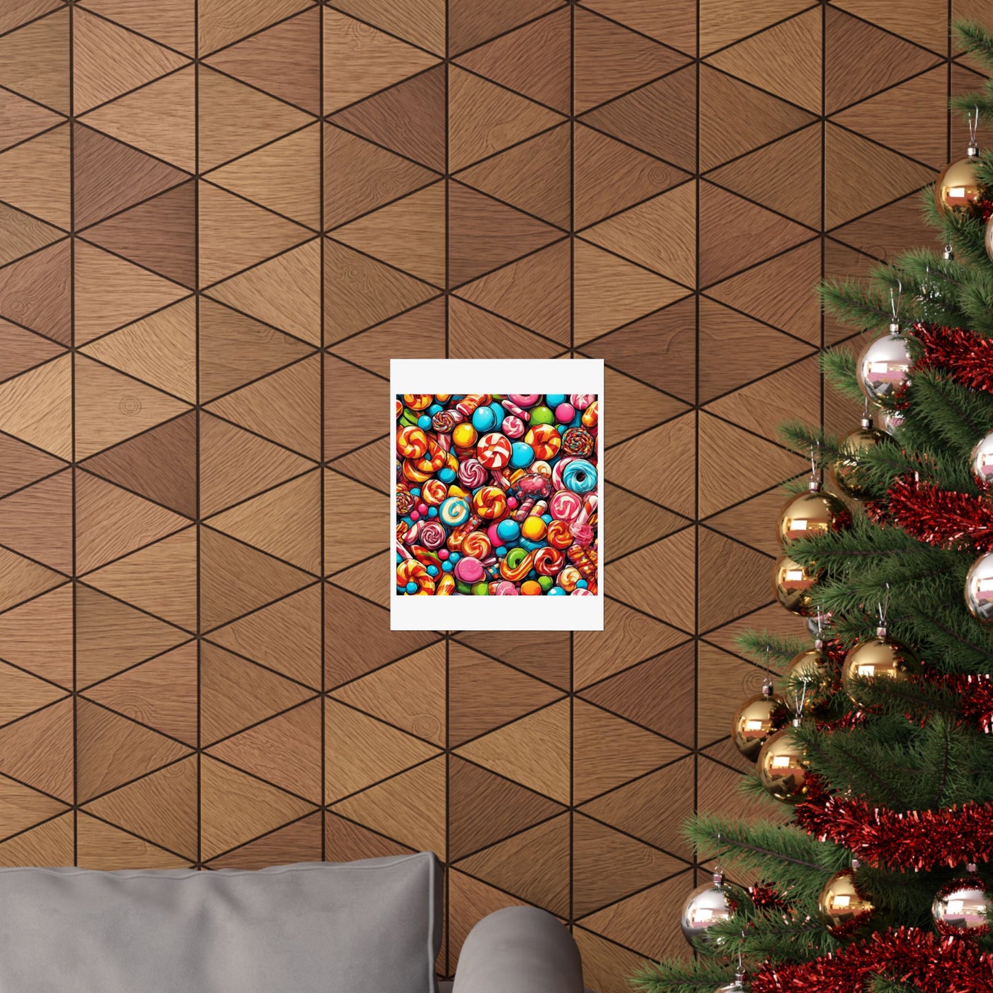 Colorful Candy and Lollipop Pattern Poster