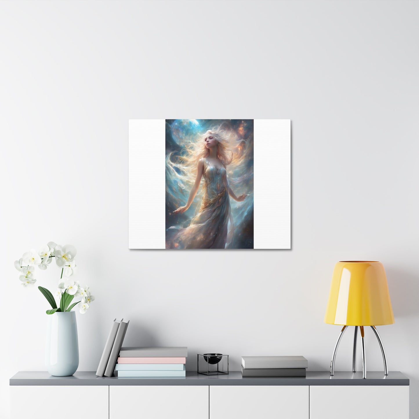 Moonlit Celestial Maiden Fantasy Portrait Canvas