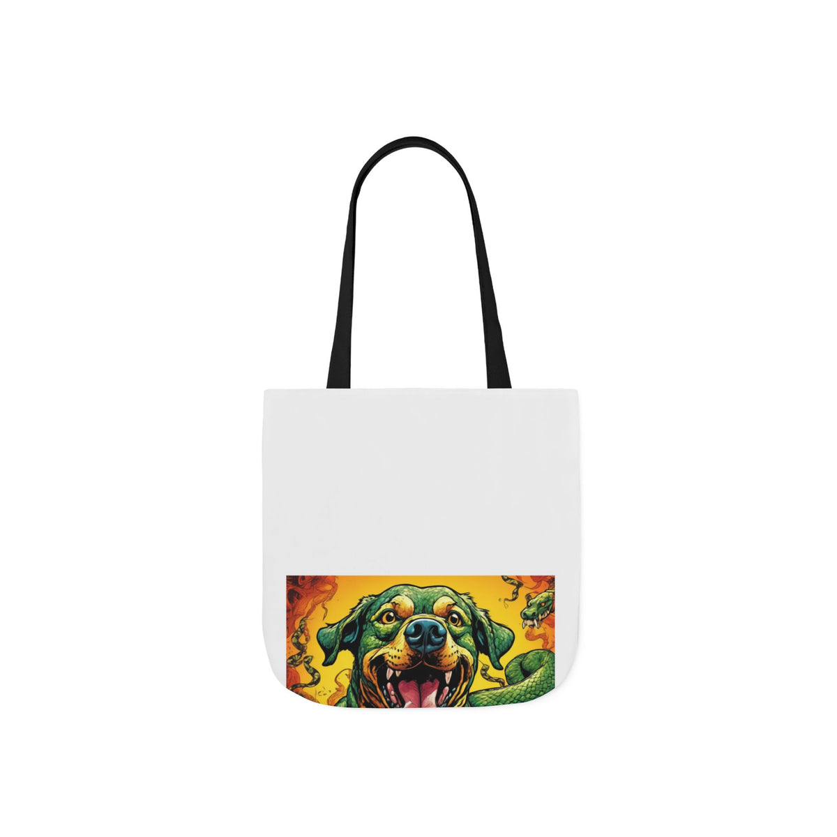 Surreal Serpent Hound Dark Fantasy Canvas Tote Bag