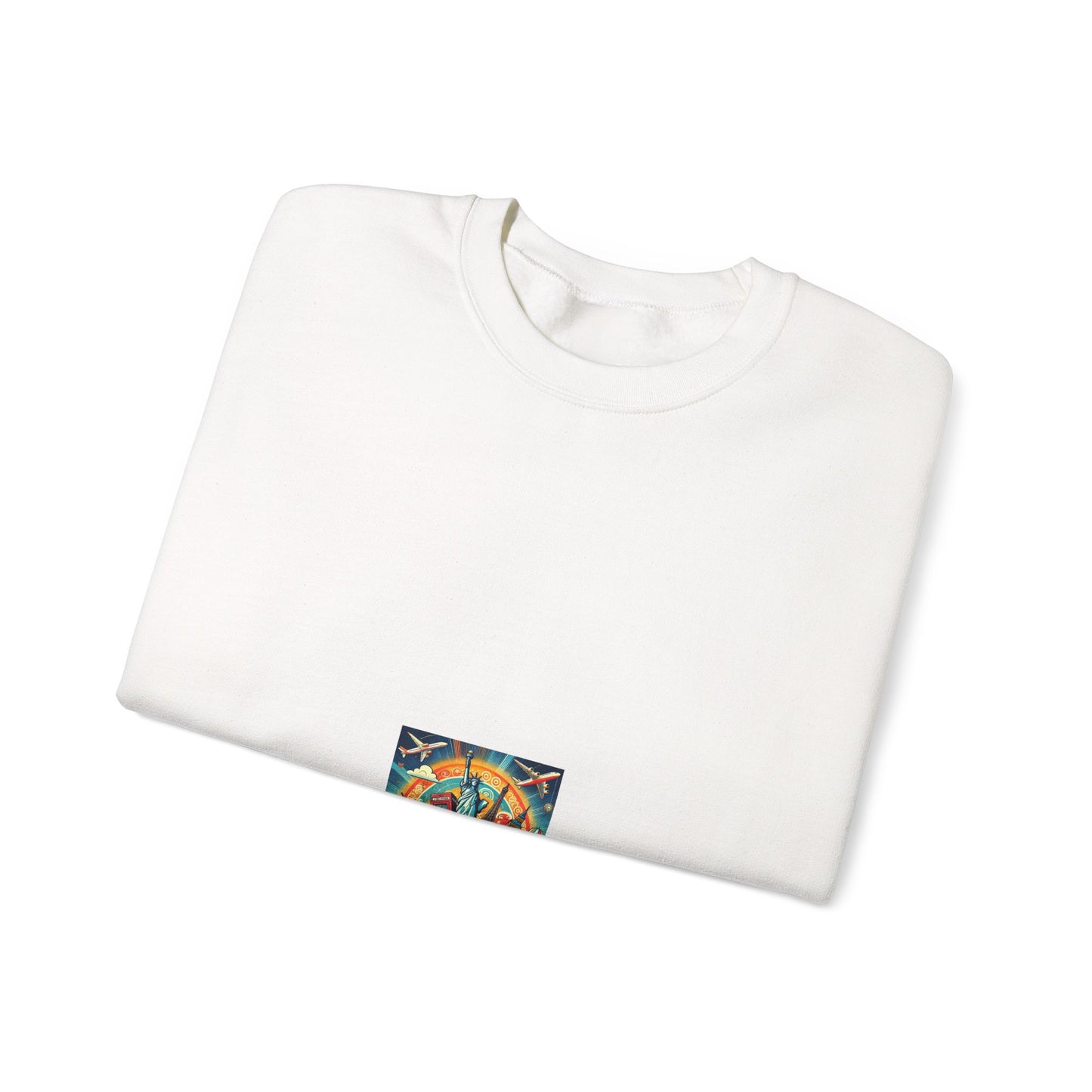 Global Landmark Adventure Collage Soft Travel Sweatshirt