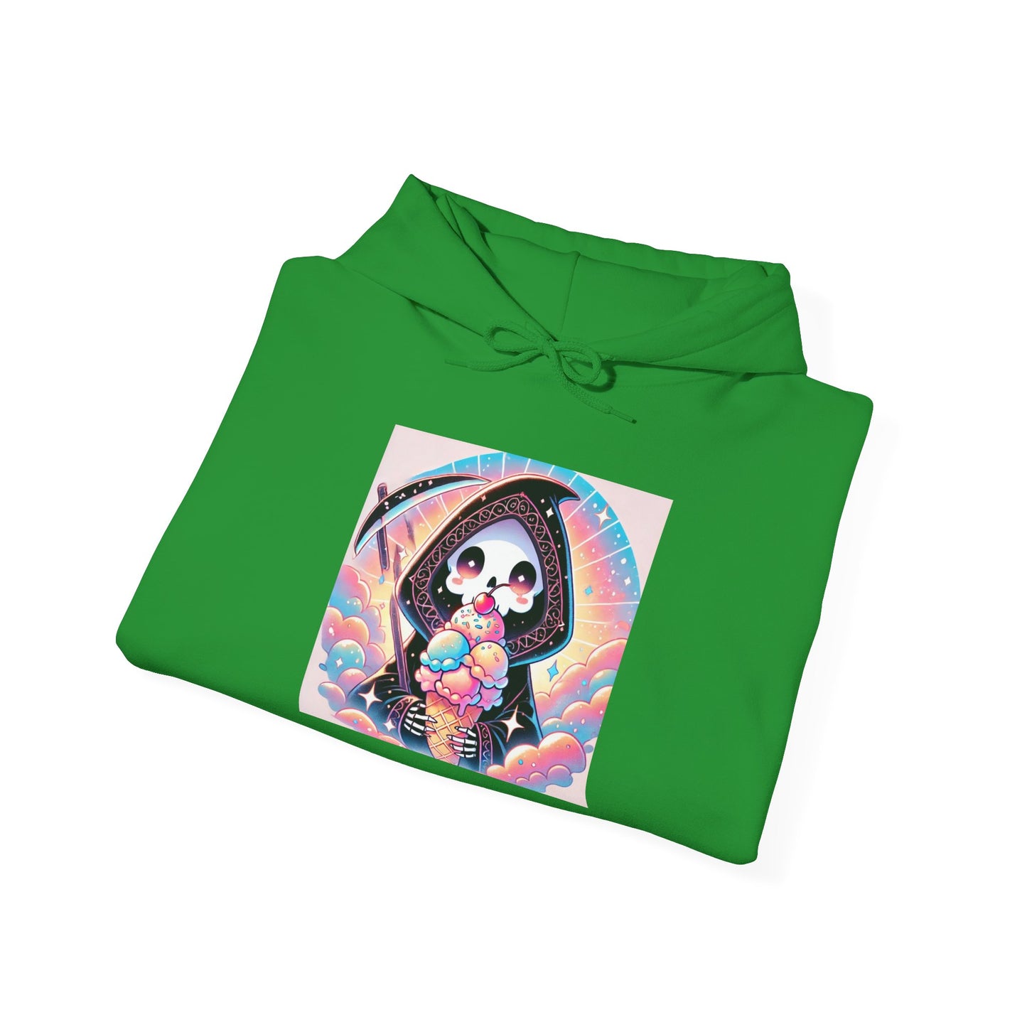 Grim Reaper Kawaii Anime Hoodie - Cute Ice Cream Design - Unisex Comfortable Hooded Sweatshirt - Fun & Stylish Gift Idea!