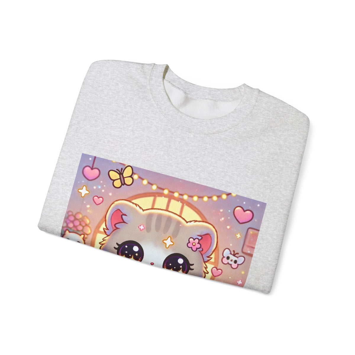 Cozy Kawaii Knitting Cat Pastel Yarn Sweatshirt