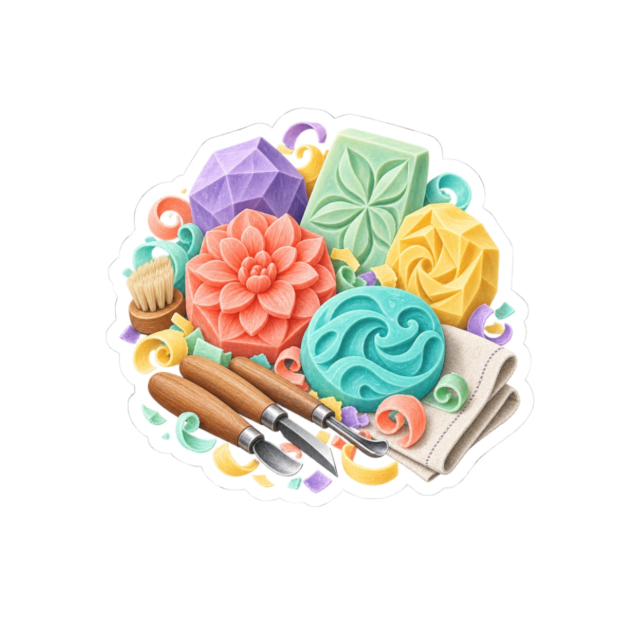 Colorful Soap Carving Workshop Sticker