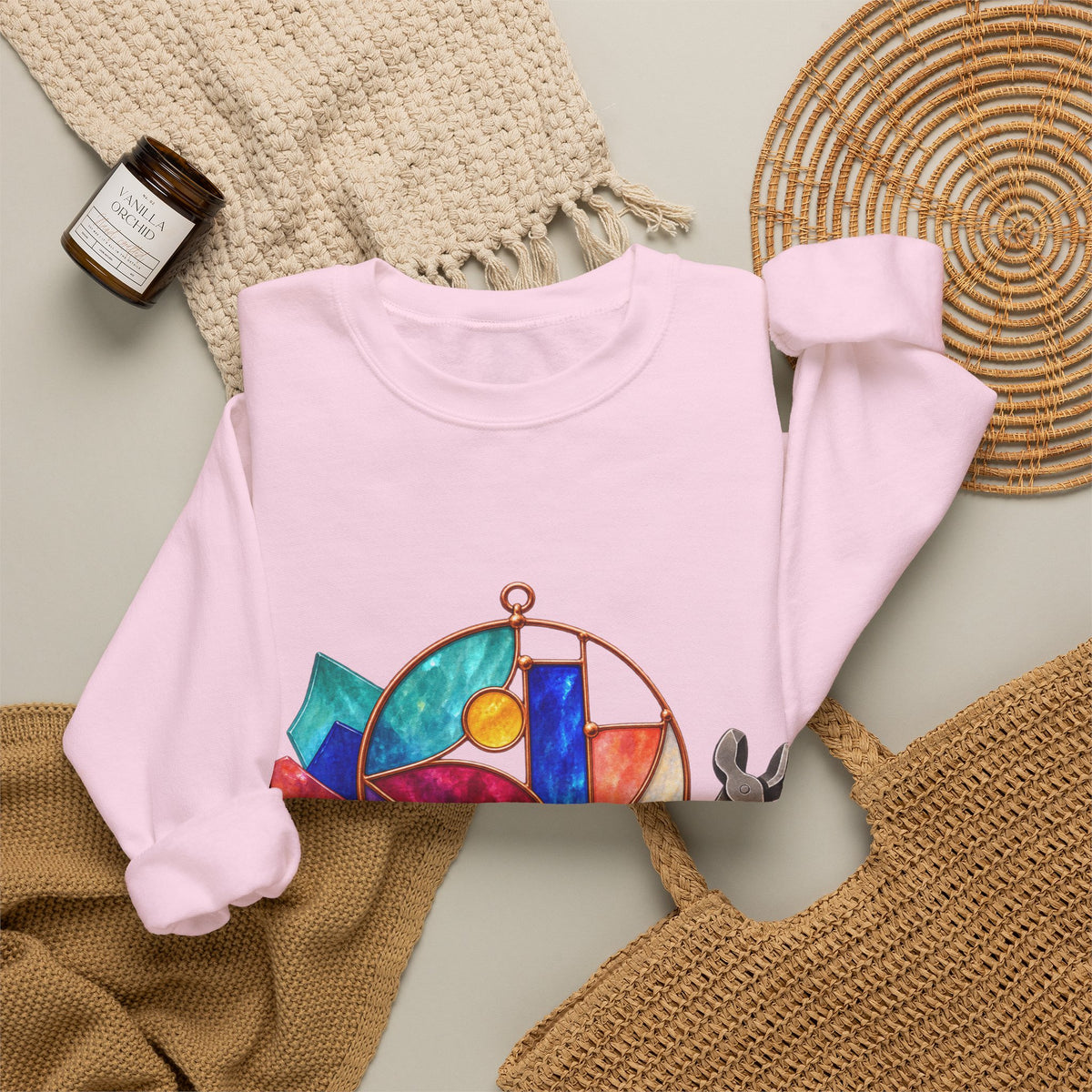 Abstract Stained Glass Suncatcher Workshop Sweatshirt