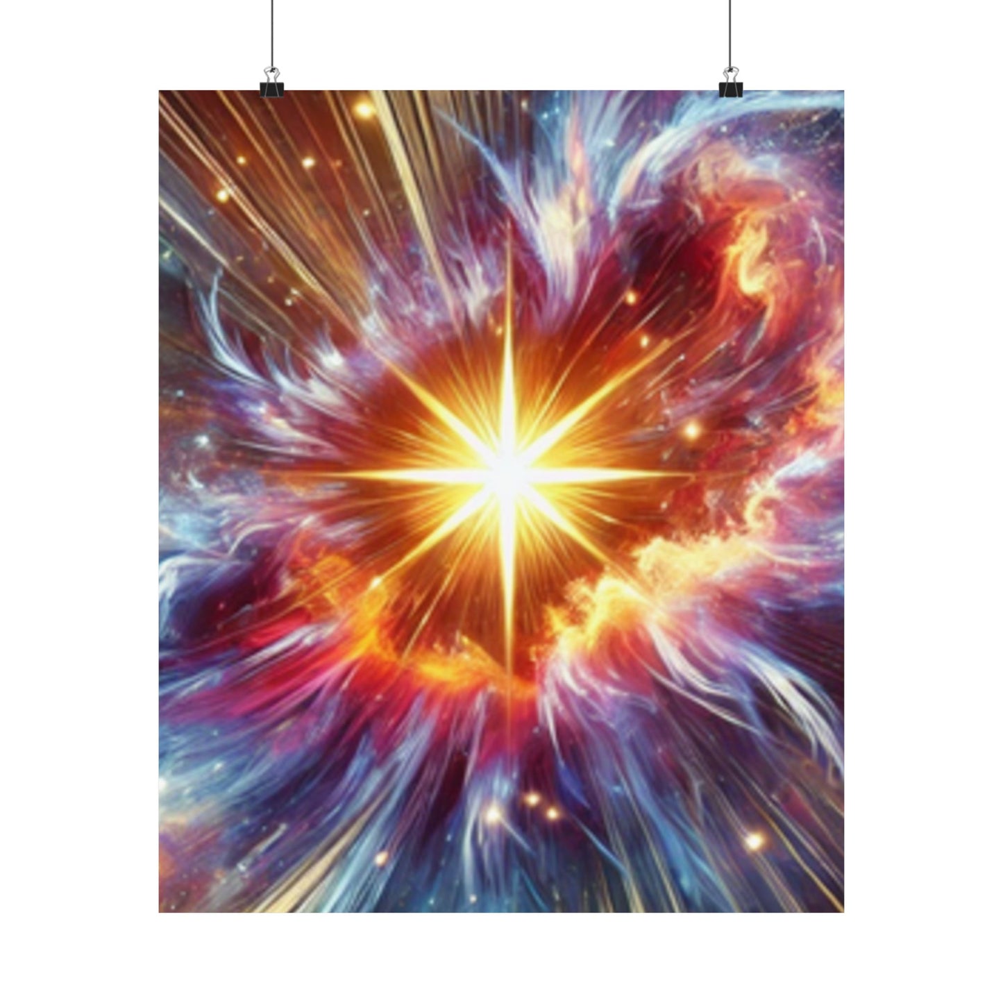 Cosmic Starburst Energy Abstract Space Poster Wall Art Decor