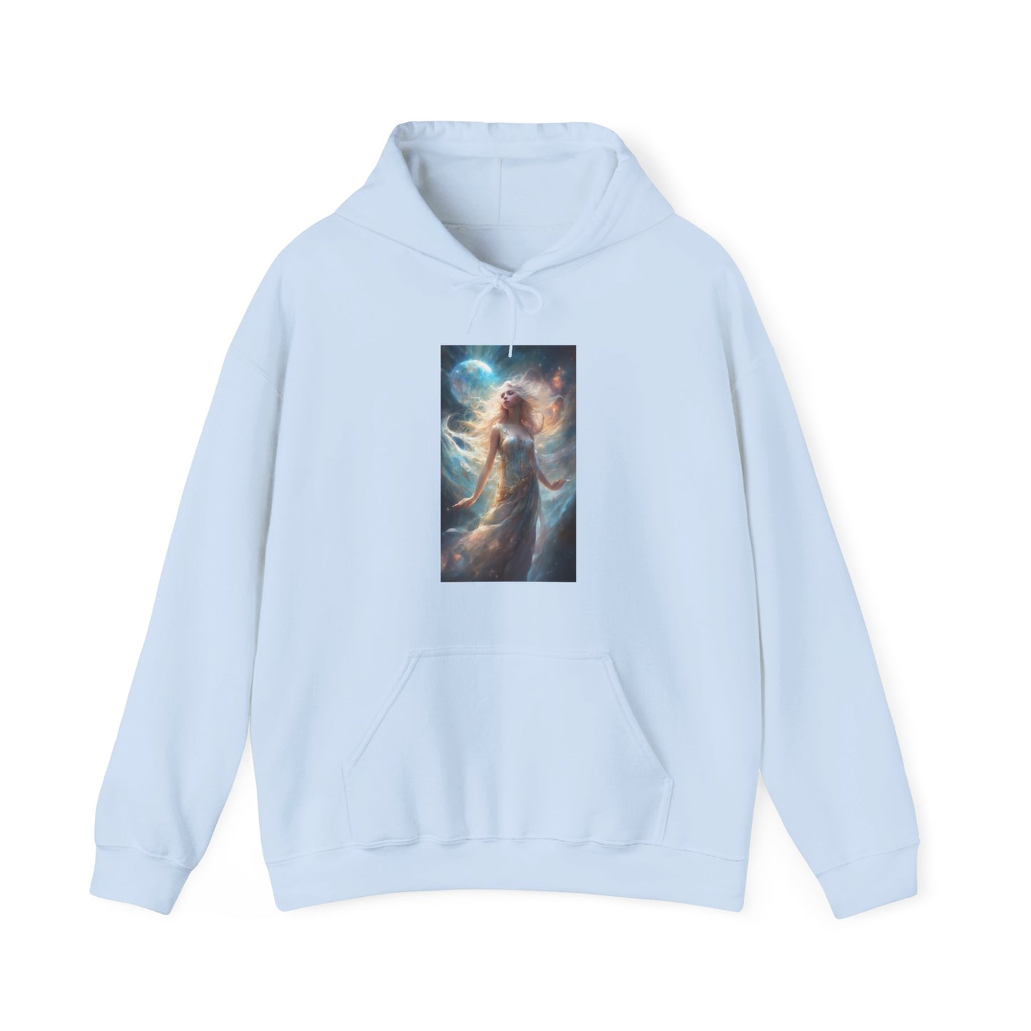 Moonlit Celestial Maiden Fantasy Portrait Hoodie